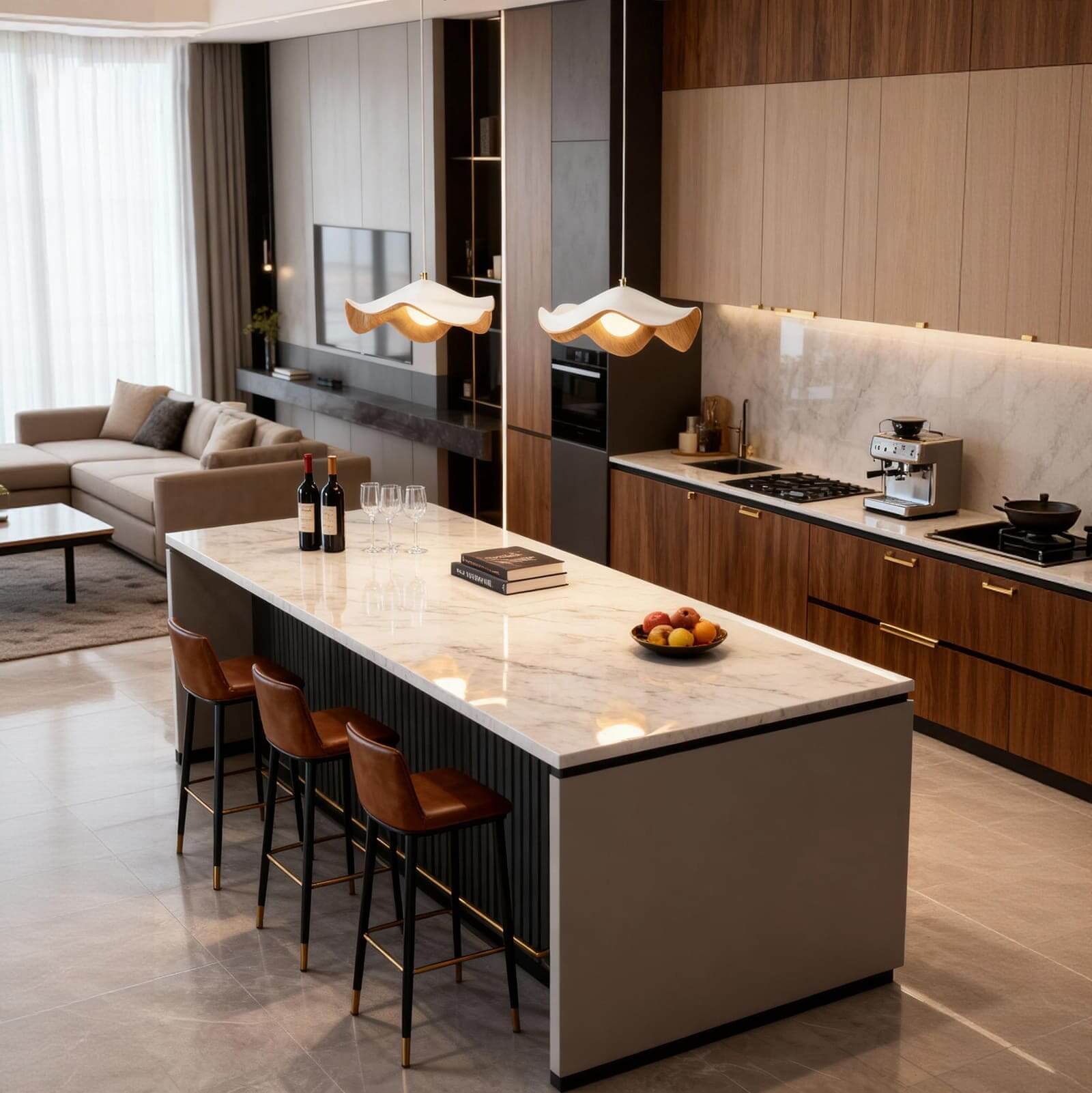 Kelvra Pendant Lamp – Lotus-Inspired Dining Room Pendant Lamp | Rossolighting