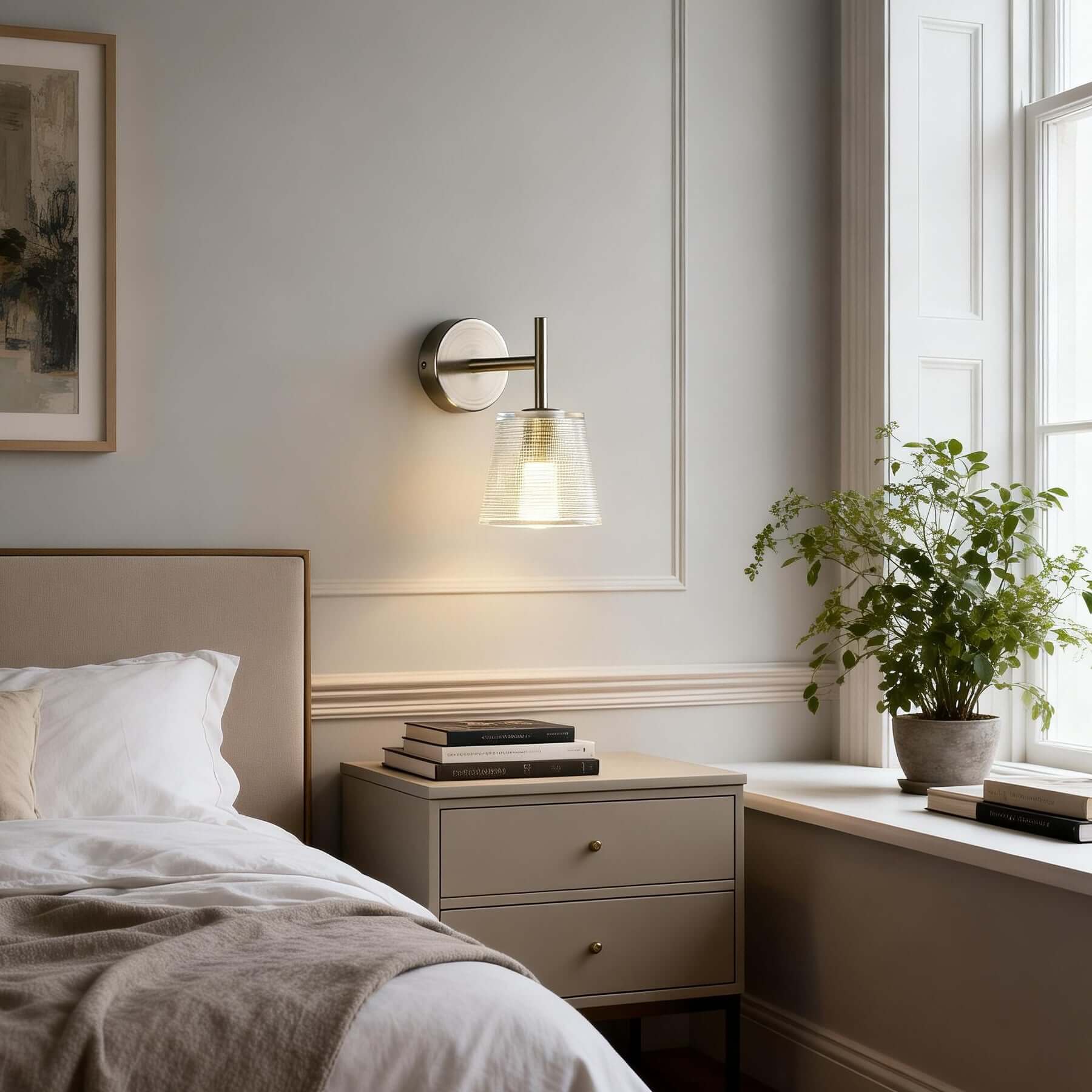 Lunexa Wall Lamp – Modern Glass Wall Sconce for Bedrooms | Rossolighting