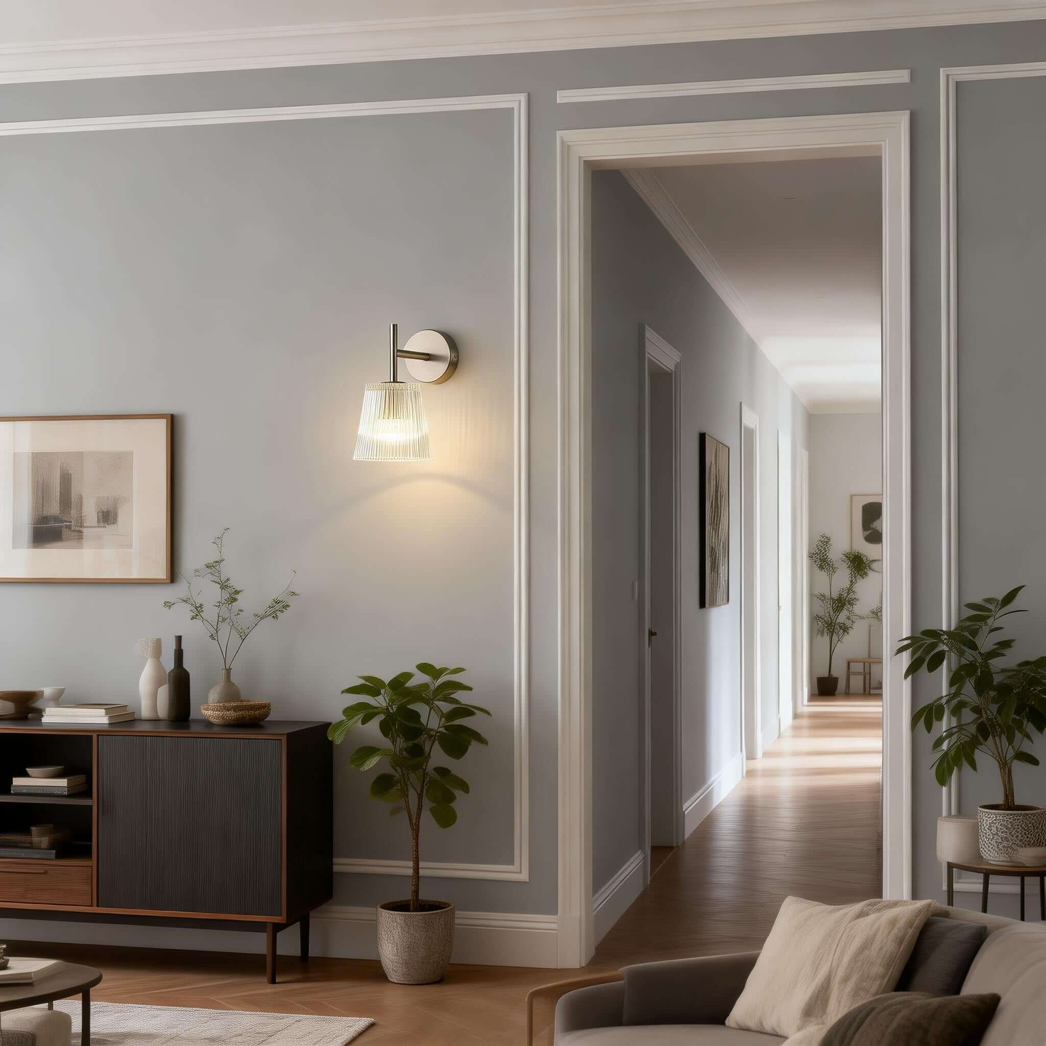 Lunexa Wall Lamp – Modern Glass Wall Sconce for Bedrooms | Rossolighting
