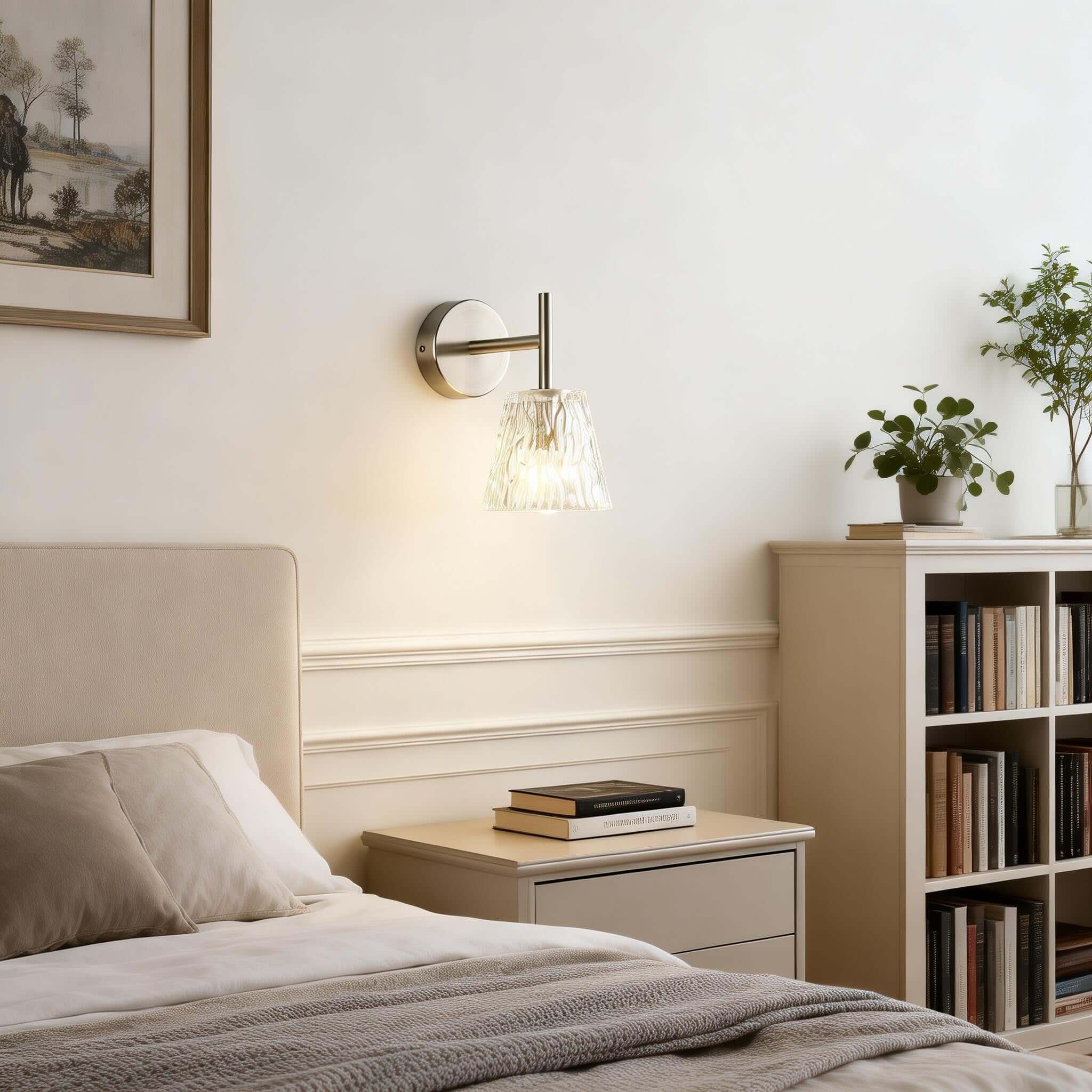 Lunexa Wall Lamp – Modern Glass Wall Sconce for Bedrooms | Rossolighting