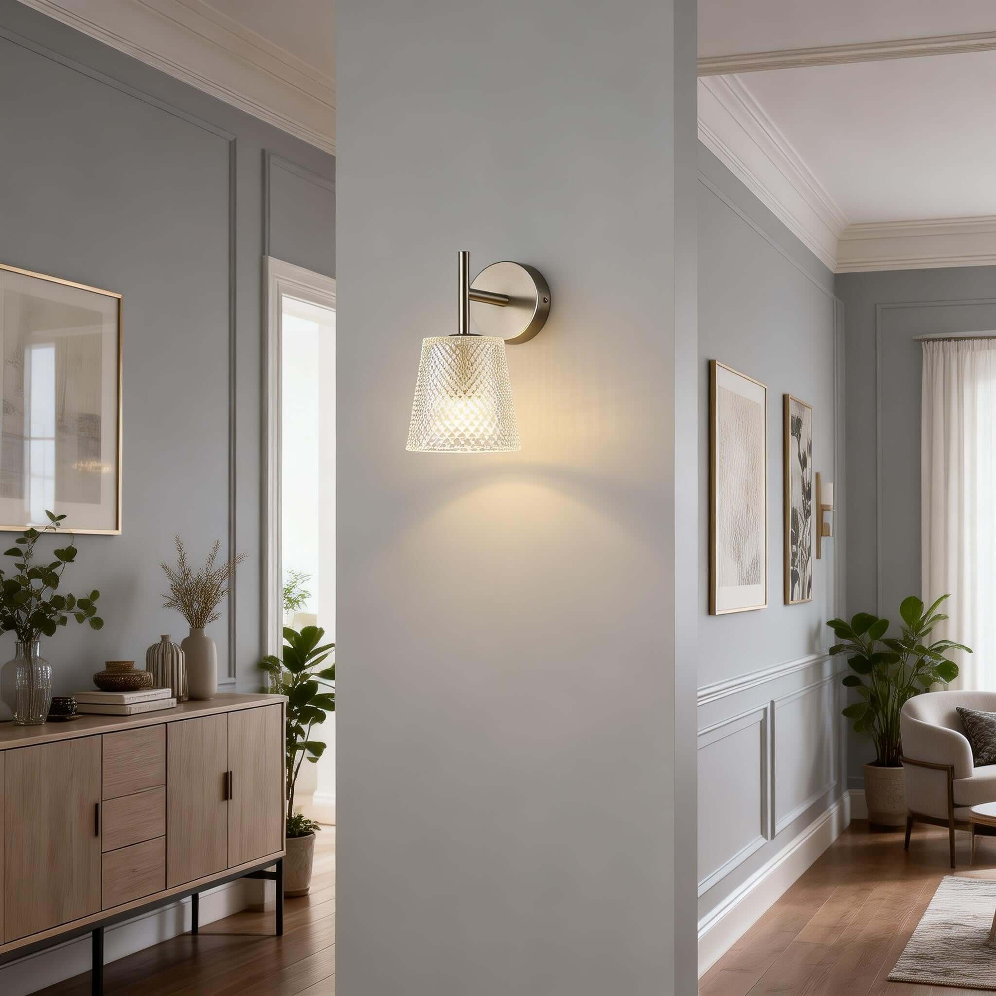 Lunexa Wall Lamp – Modern Glass Wall Sconce for Bedrooms | Rossolighting