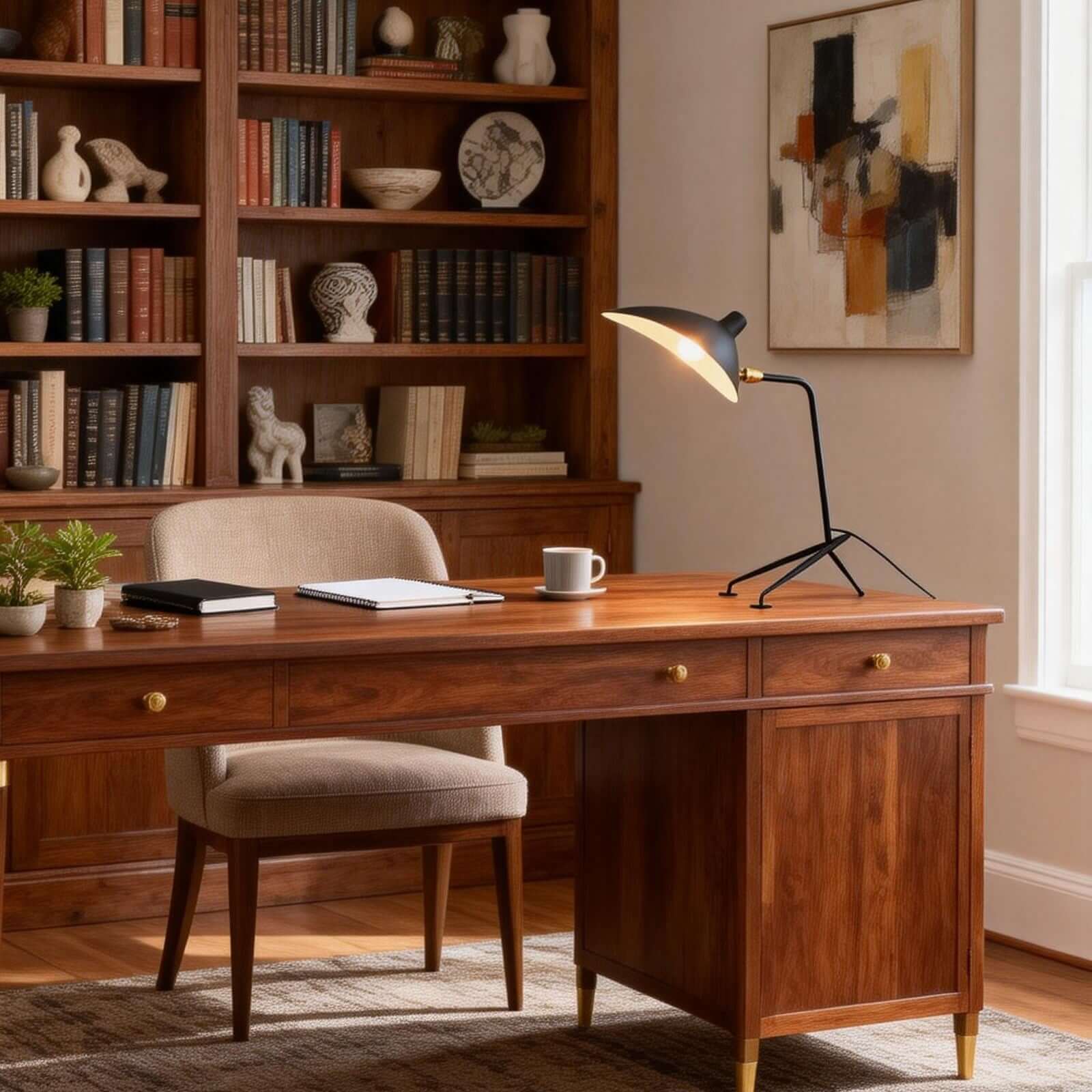 Lunira Table Lamp – Minimal Tripod Table Lamp for Office & Living Room | Rossolighting