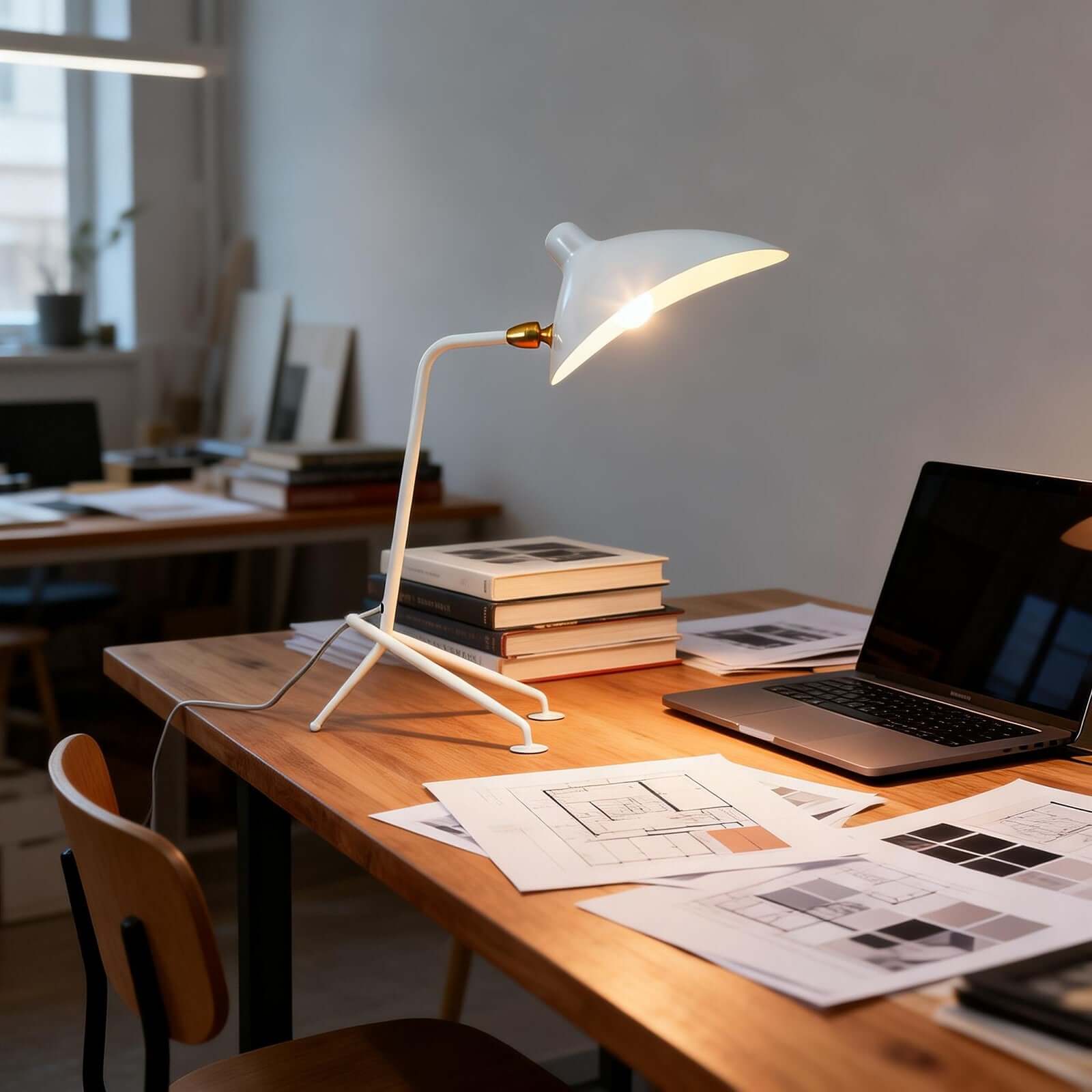 Lunira Table Lamp – Minimal Tripod Table Lamp for Office & Living Room | Rossolighting
