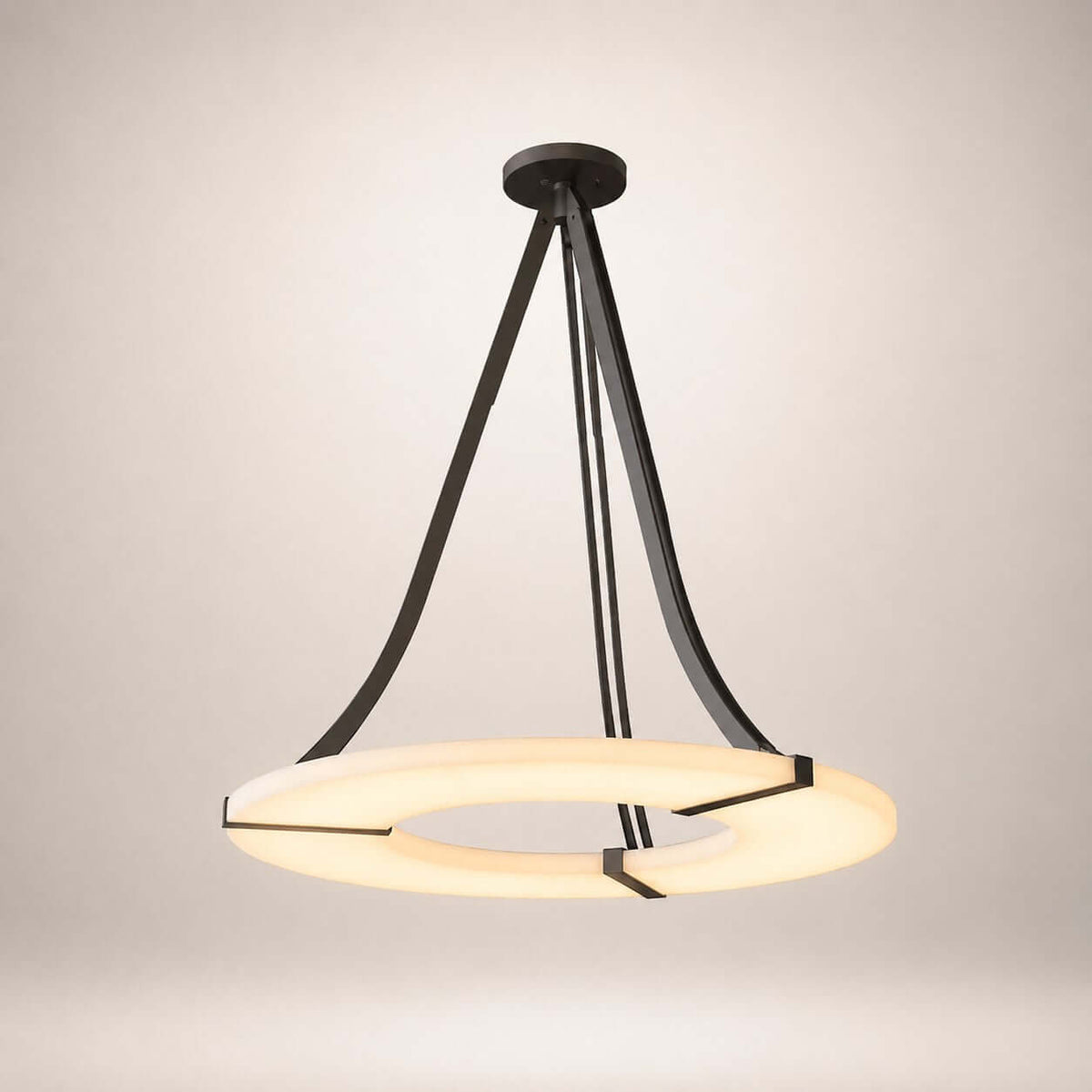 Lyquora Round Alabaster Chandelier for Dining Area | Rossolighting