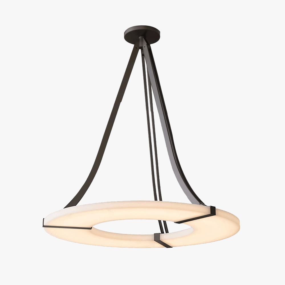 Lyquora Round Alabaster Chandelier for Dining Area | Rossolighting