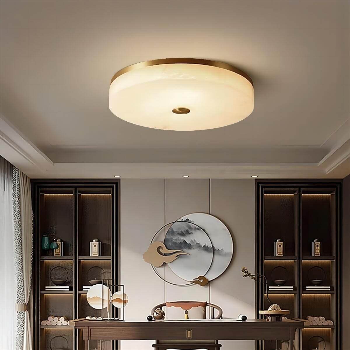 Mavriv Ceiling Lamp – Ceiling Lamps for Living Rooms, Round Alabaster | Rossolighting
