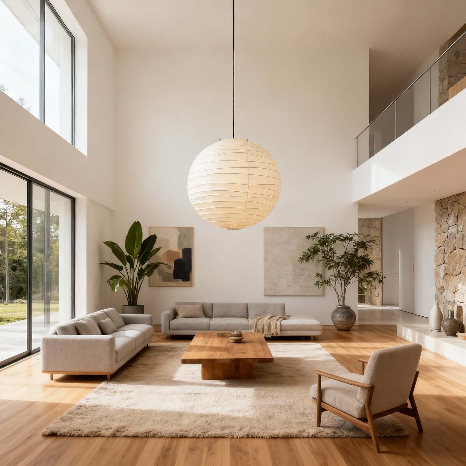 Nuvri Pendant Lamp | Living Room Pendant Light Japanese Style | Rossolighting