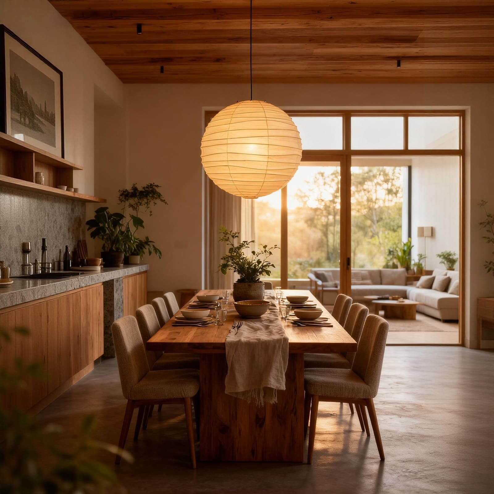 Nuvri Pendant Lamp | Living Room Pendant Light Japanese Style | Rossolighting