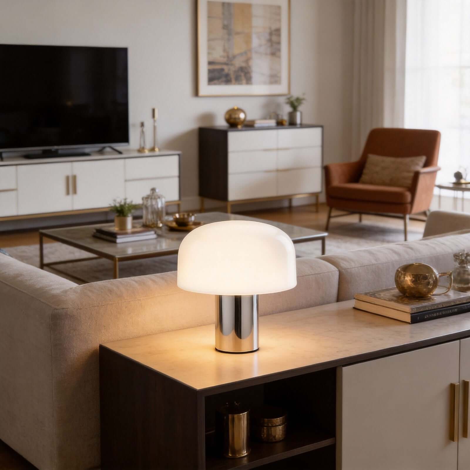 Qelvra Table Lamp – Modern Glass Lamp & Mid Century Design | Rossolighting