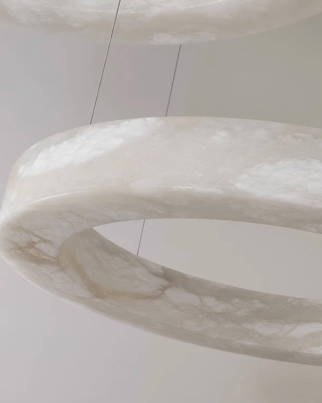 Qureza Chandelier - Elegant Alabaster Circular Light Living Room Lamp
