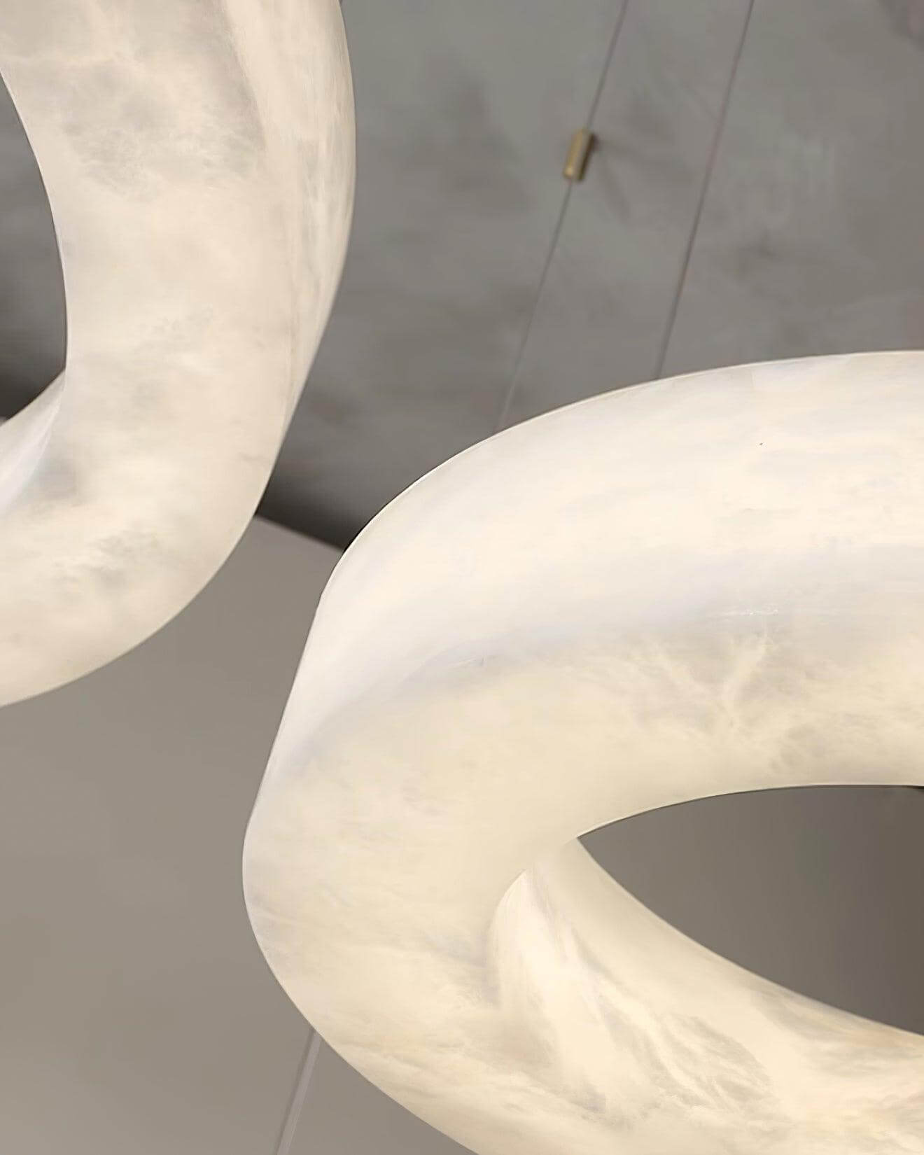 Qureza Chandelier - Elegant Alabaster Circular Light Living Room Lamp