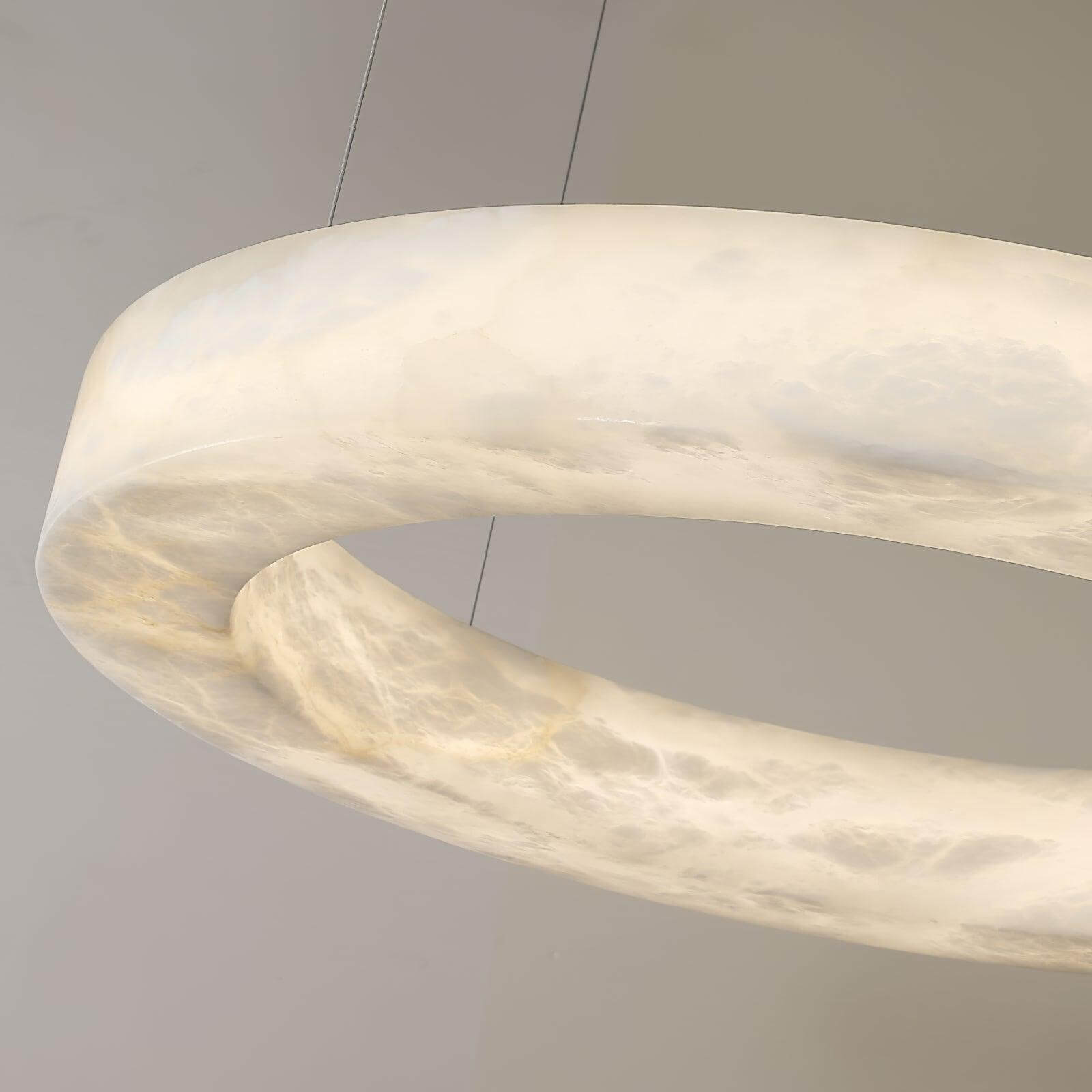 Qureza Chandelier - Elegant Alabaster Circular Light Living Room Lamp