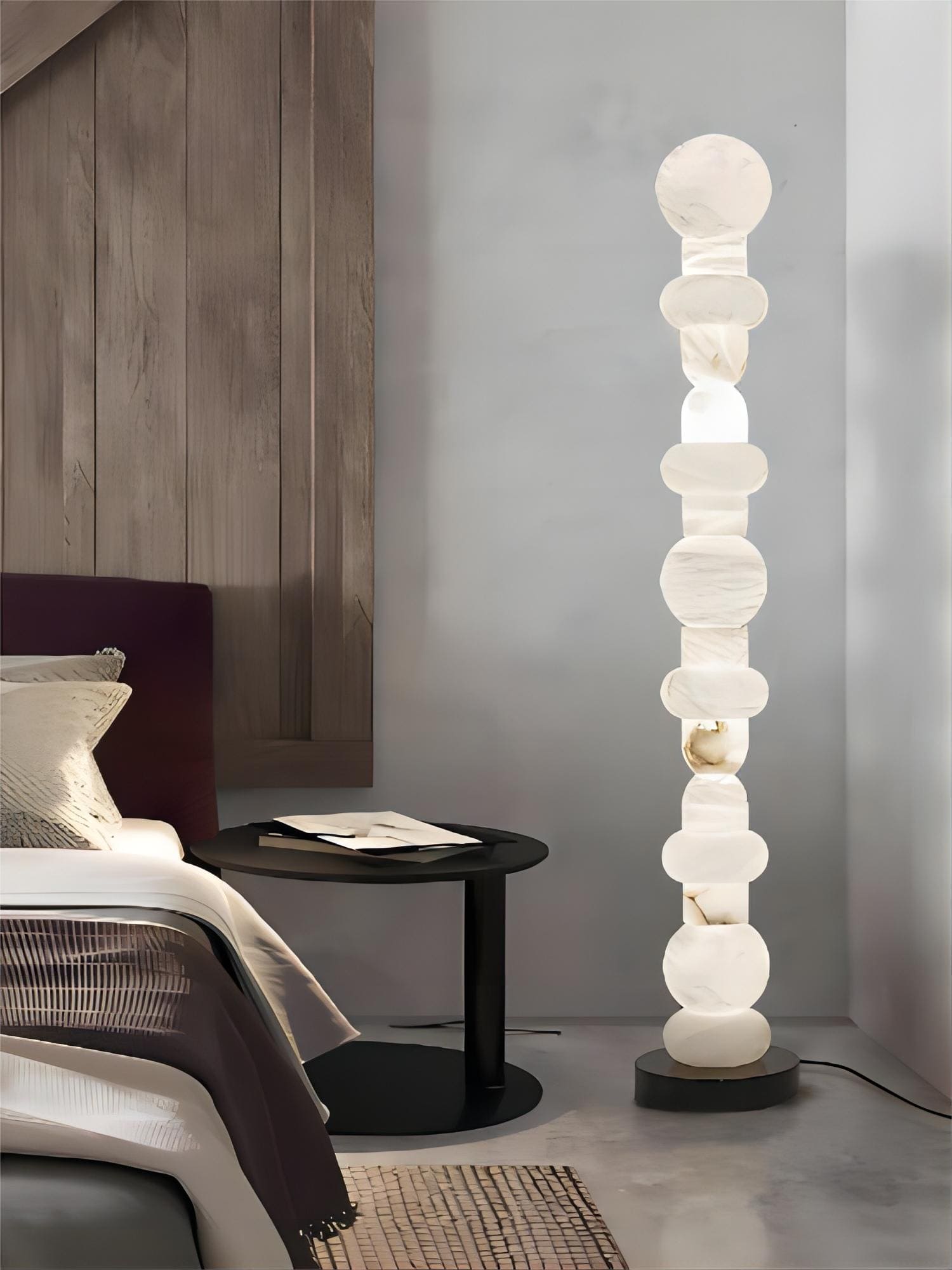 Tribeca Alabaster Floor Lamp | Vintage Mid-Century Modern Floor Lamp | Rossolighting