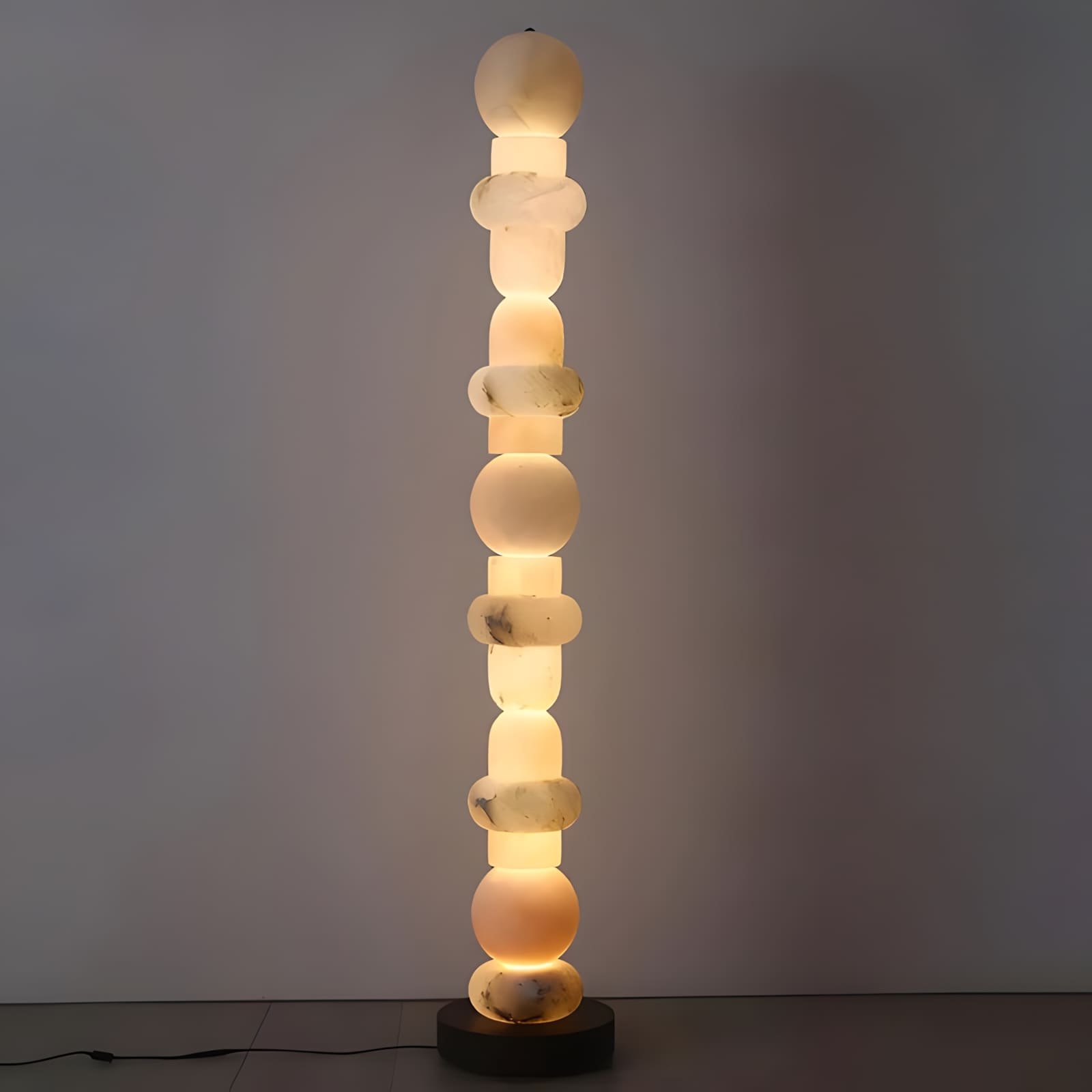 Tribeca Alabaster Floor Lamp | Vintage Mid-Century Modern Floor Lamp | Rossolighting