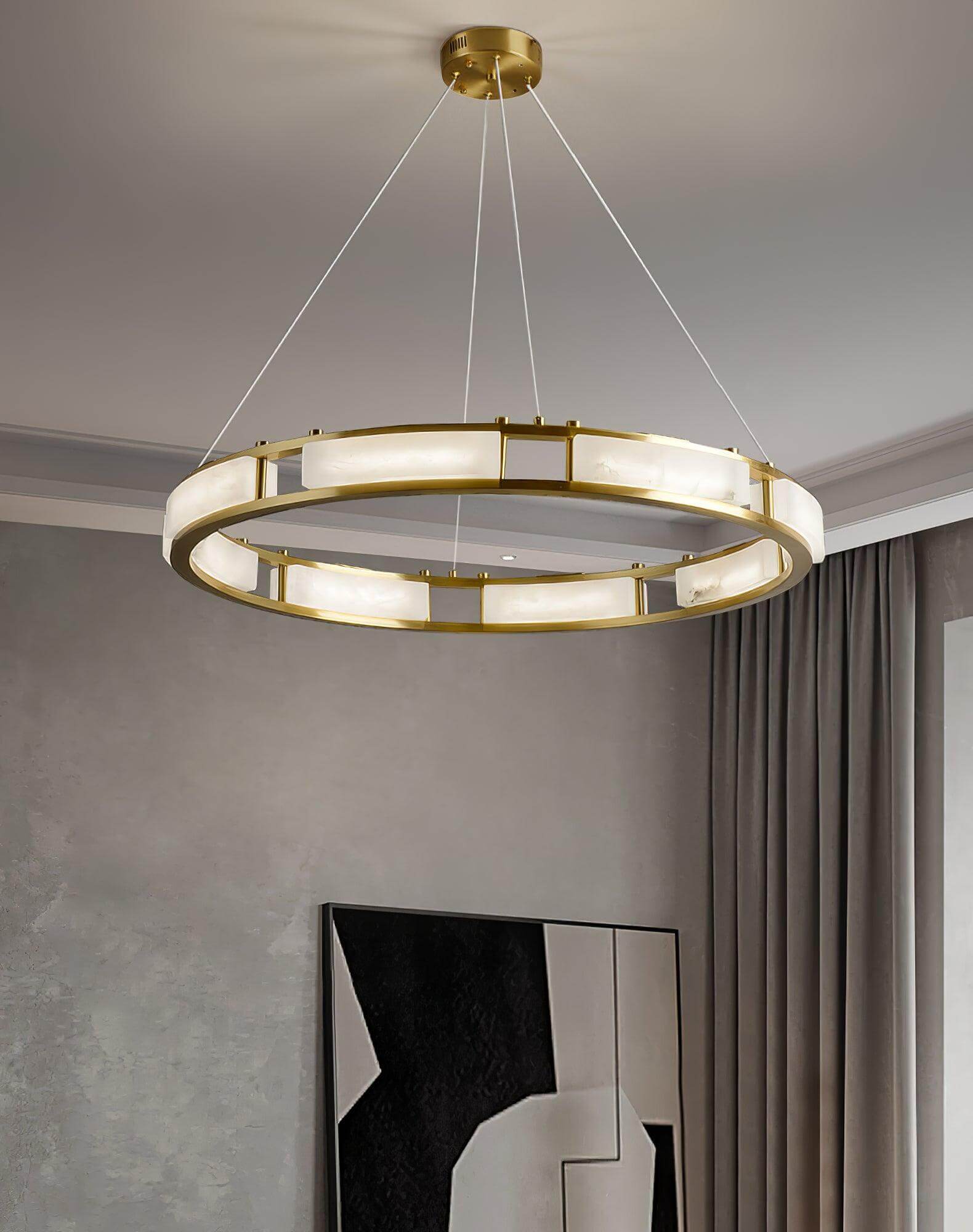Velquor Alabaster Chandelier | Modern Brass Luxury Lighting | Rossolighting