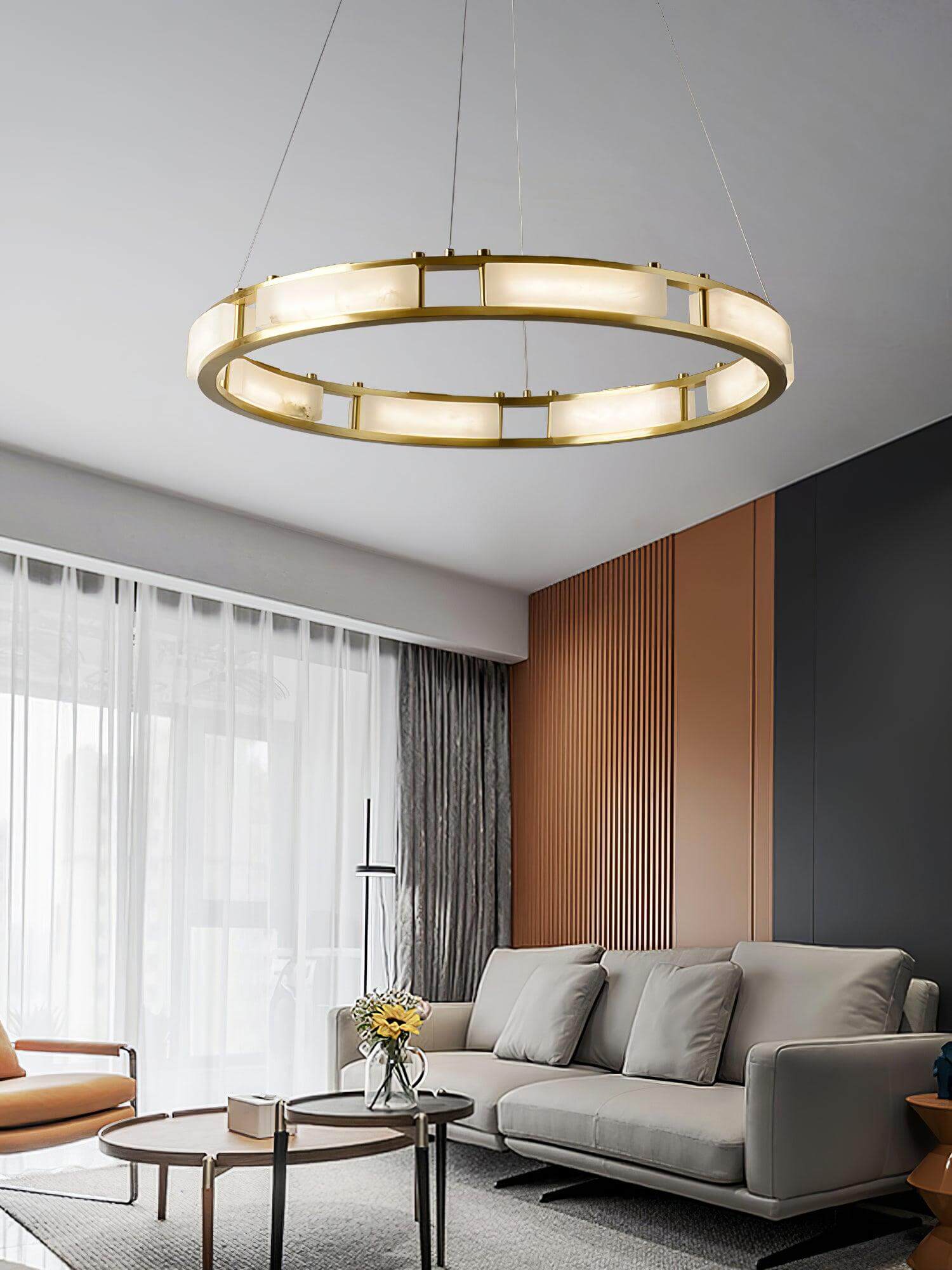 Velquor Alabaster Chandelier | Modern Brass Luxury Lighting | Rossolighting