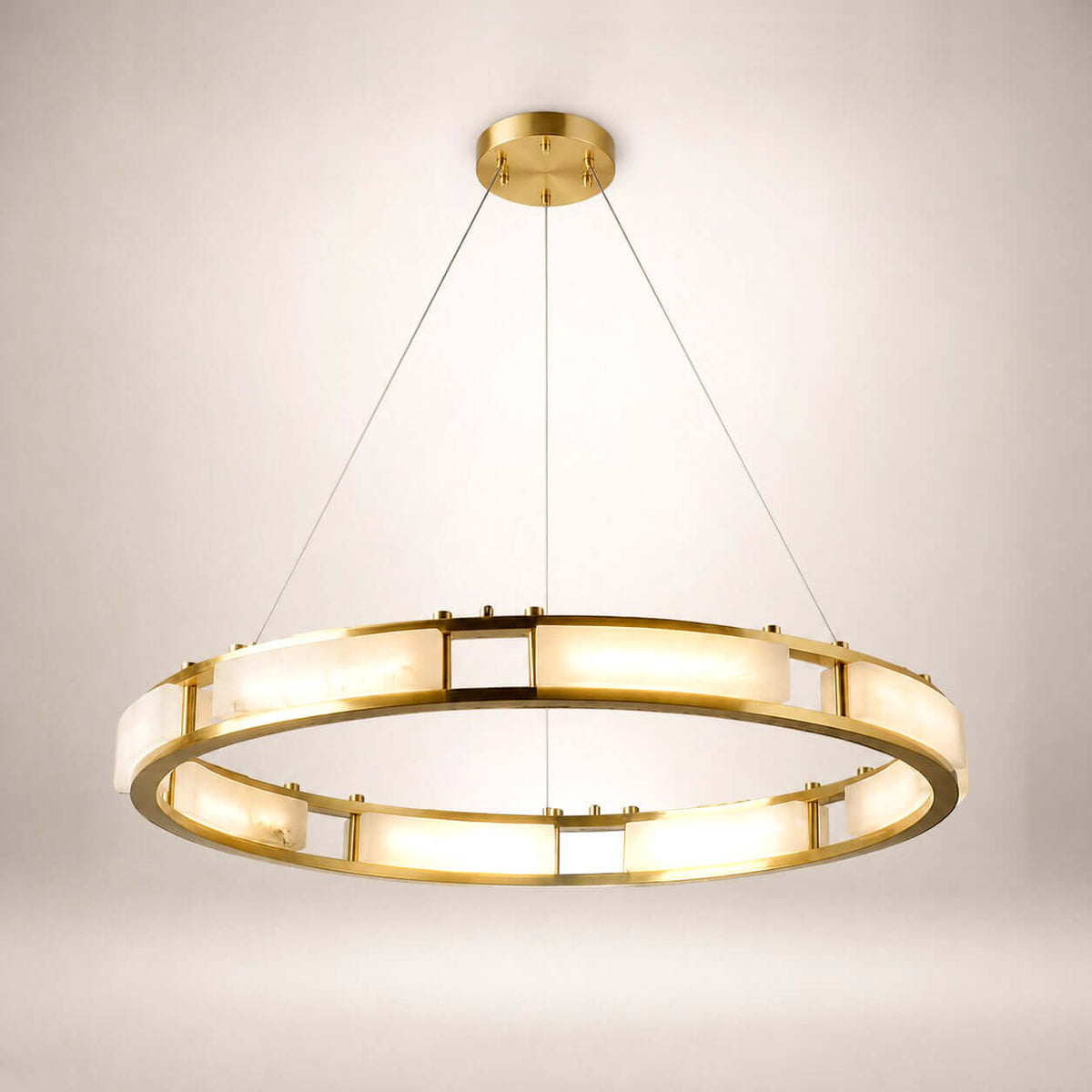 Velquor Alabaster Chandelier | Modern Brass Luxury Lighting | Rossolighting