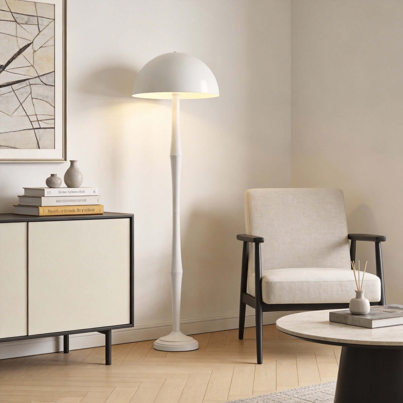Xavira Floor Lamp – Modern White Standing Light for Living Room | Rossolighting