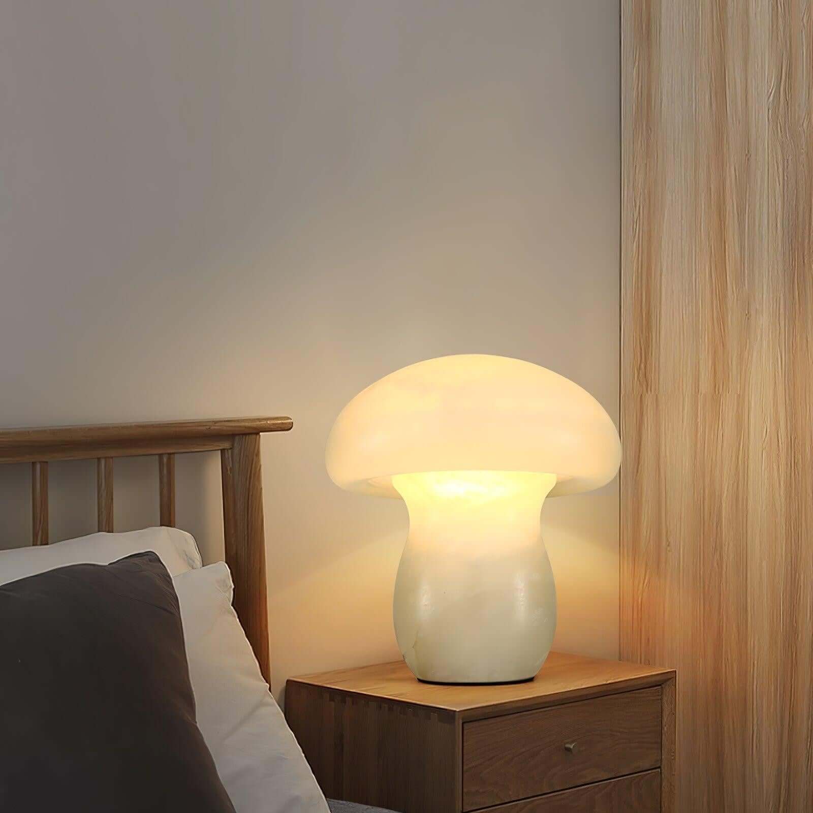 Dorqi Mushroom Table Lamp – Cute Alabaster Table Light