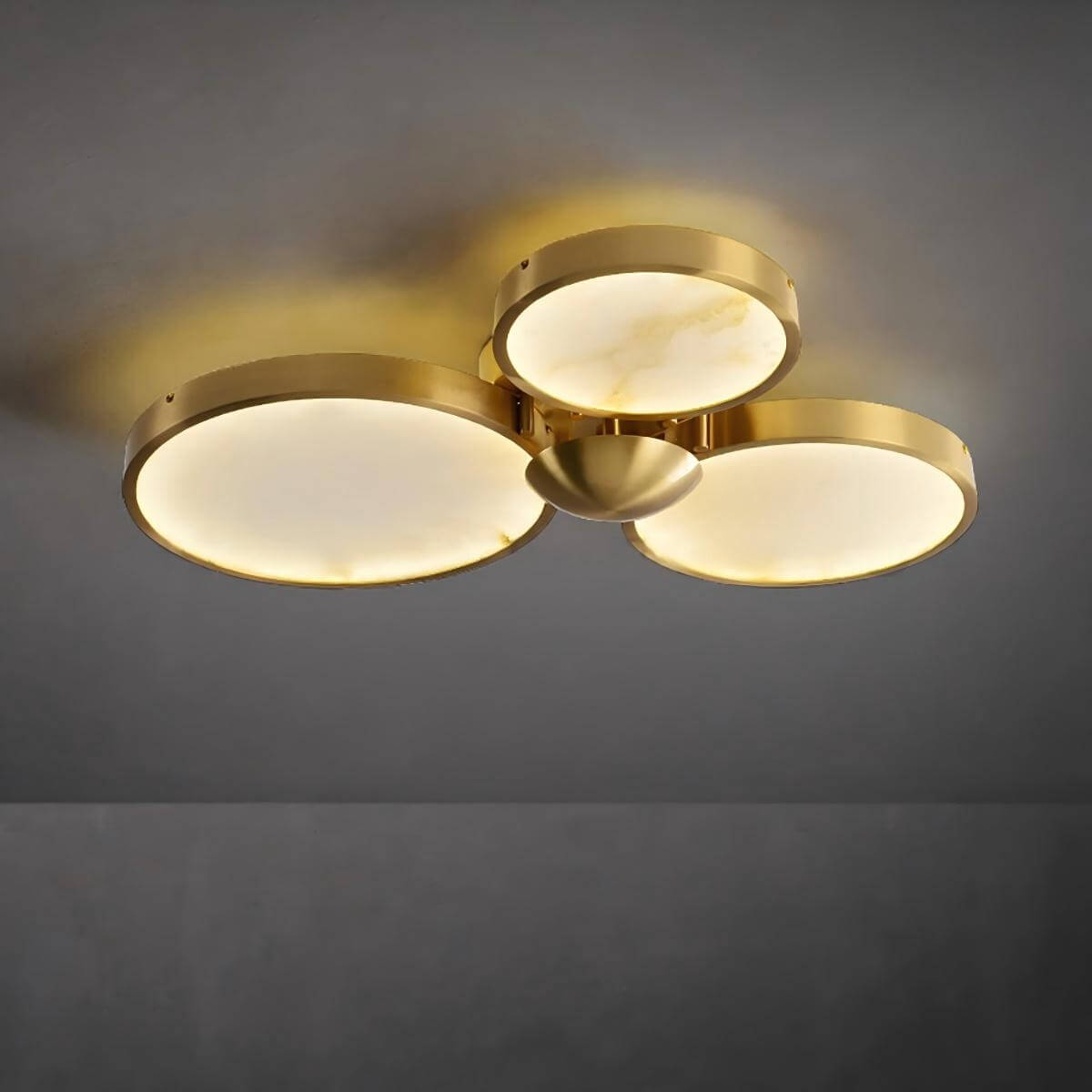 Axiora Ceiling Light | Alabaster Ceiling Light & Brass Fixture