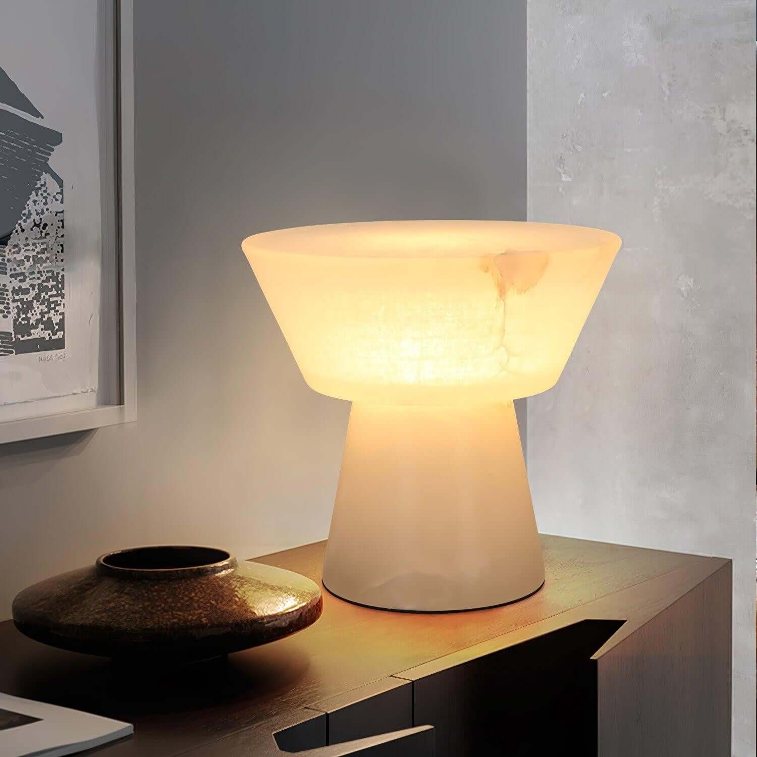 Beta Alabaster Table Lamp – Bedside Lamps for Bedrooms