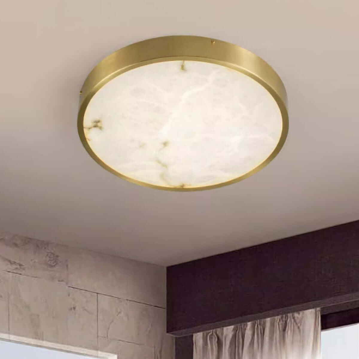 Camiro Ceiling Light – Alabaster Flush MountBedroom ceiling lamp