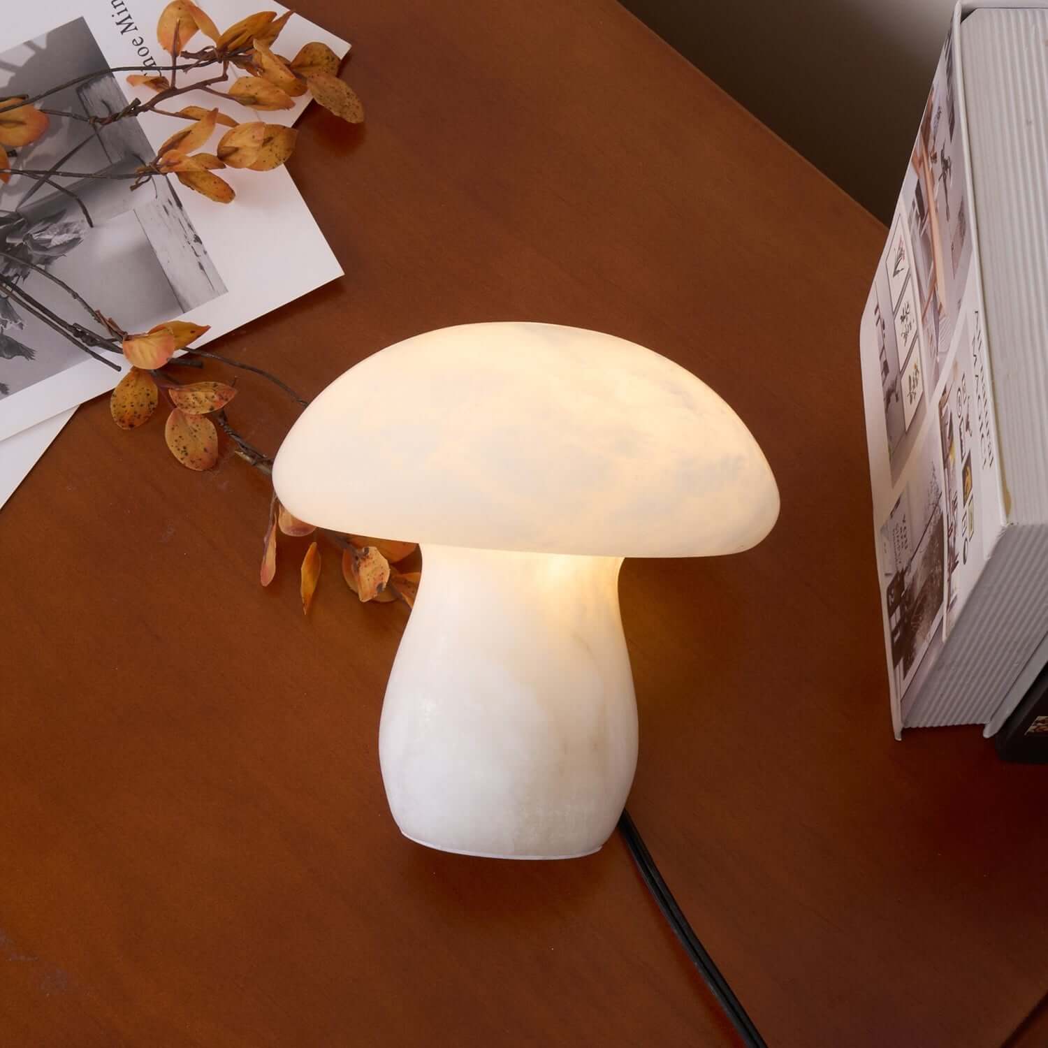Dorqi Mushroom Table Lamp – Cute Alabaster Table Light