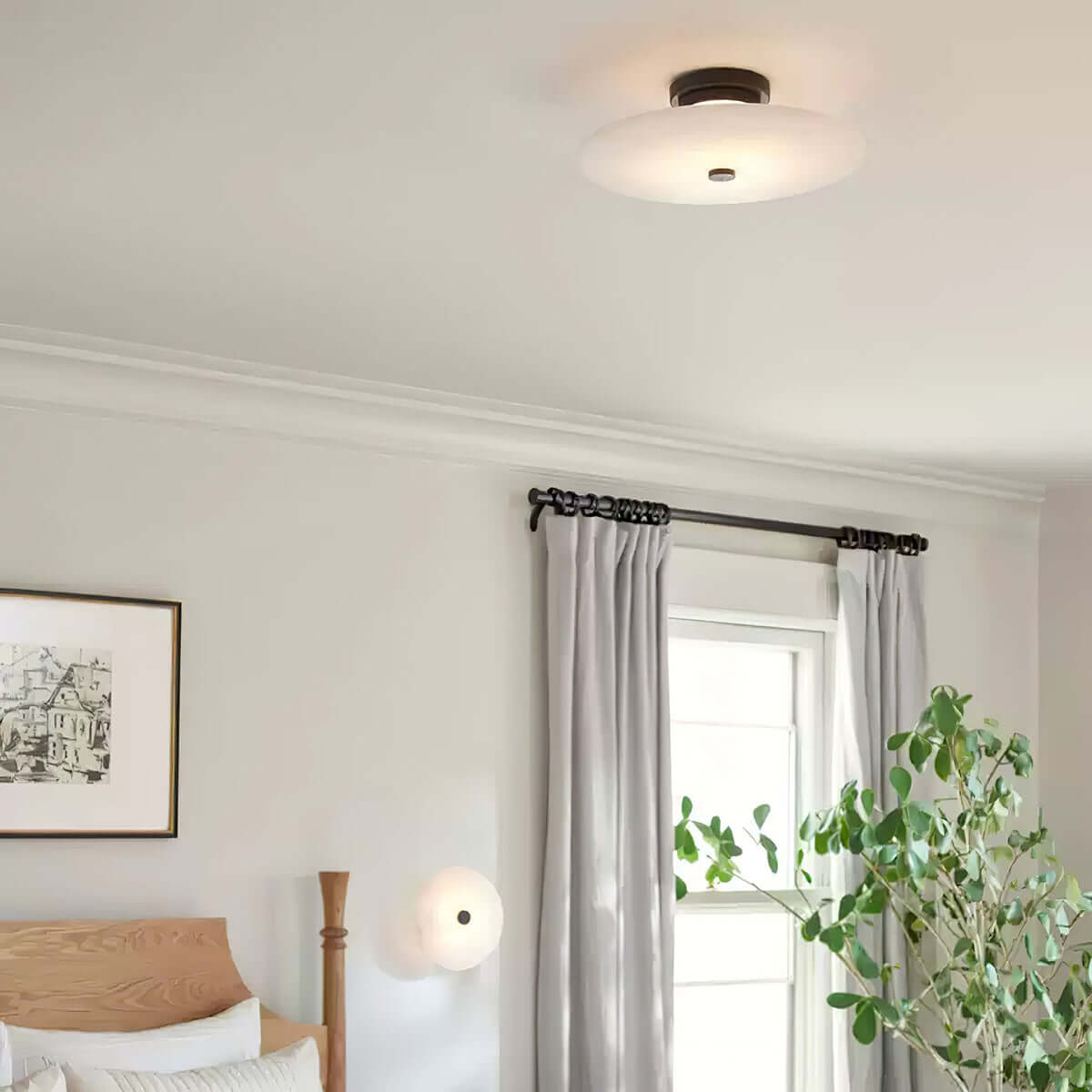 Fioren Ceiling Light – Alabaster Copper Ceiling Light for Bedroom