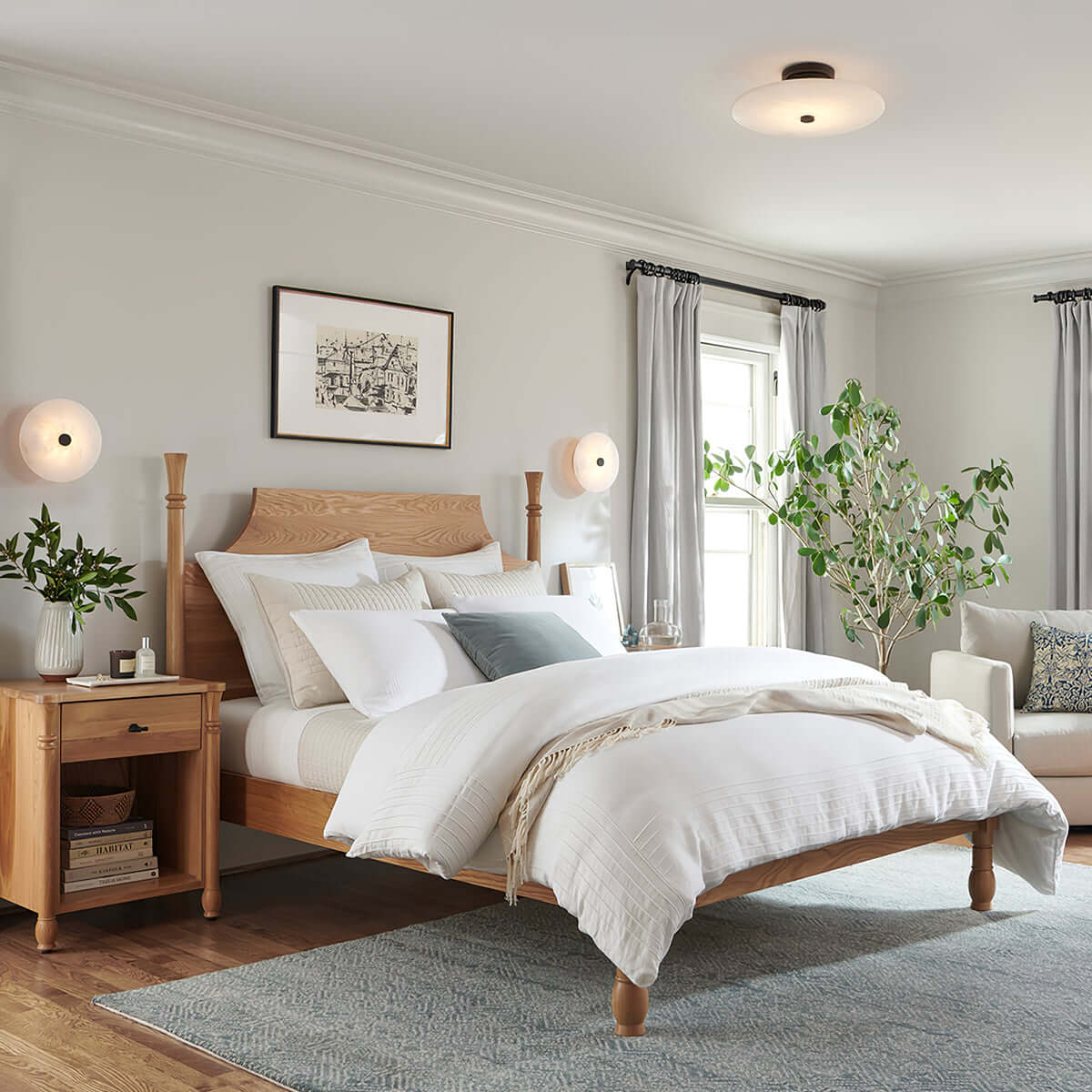 Fioren Ceiling Light – Alabaster Copper Ceiling Light for Bedroom