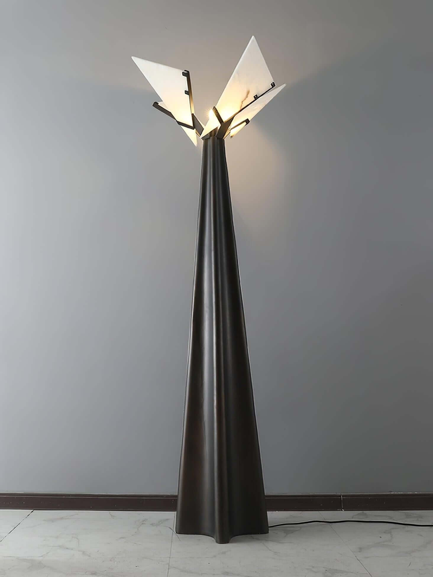 Lirona Floor Lamp - Elegant Alabaster Art Deco Floor Lamp