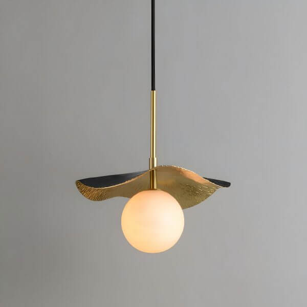 Montera Pendant Light with an alabaster globe, ideal for contemporary kitchen island lighting and dining room decor.