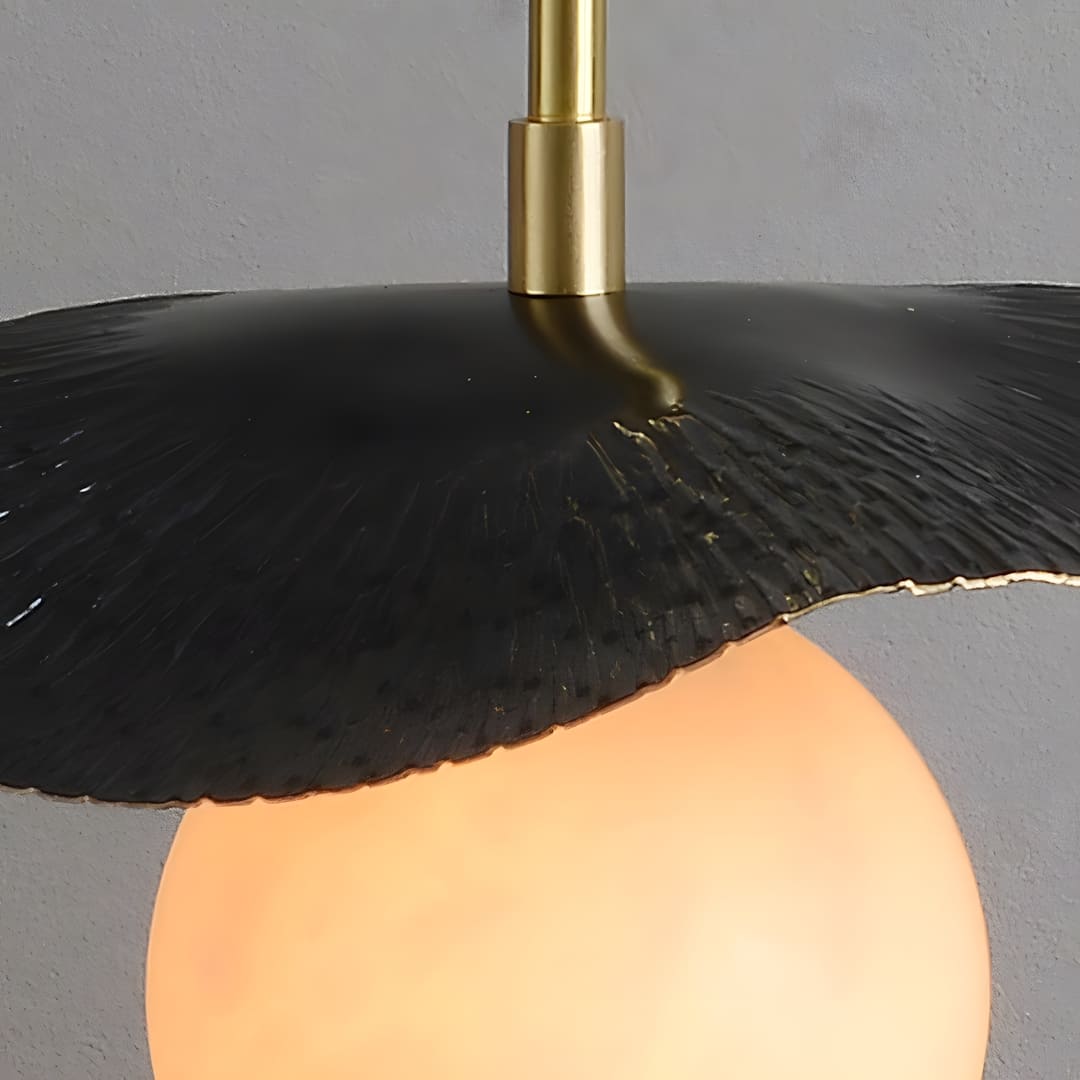 Montera pendant light featuring alabaster shade, ideal for contemporary kitchen island lighting and dining room decor.