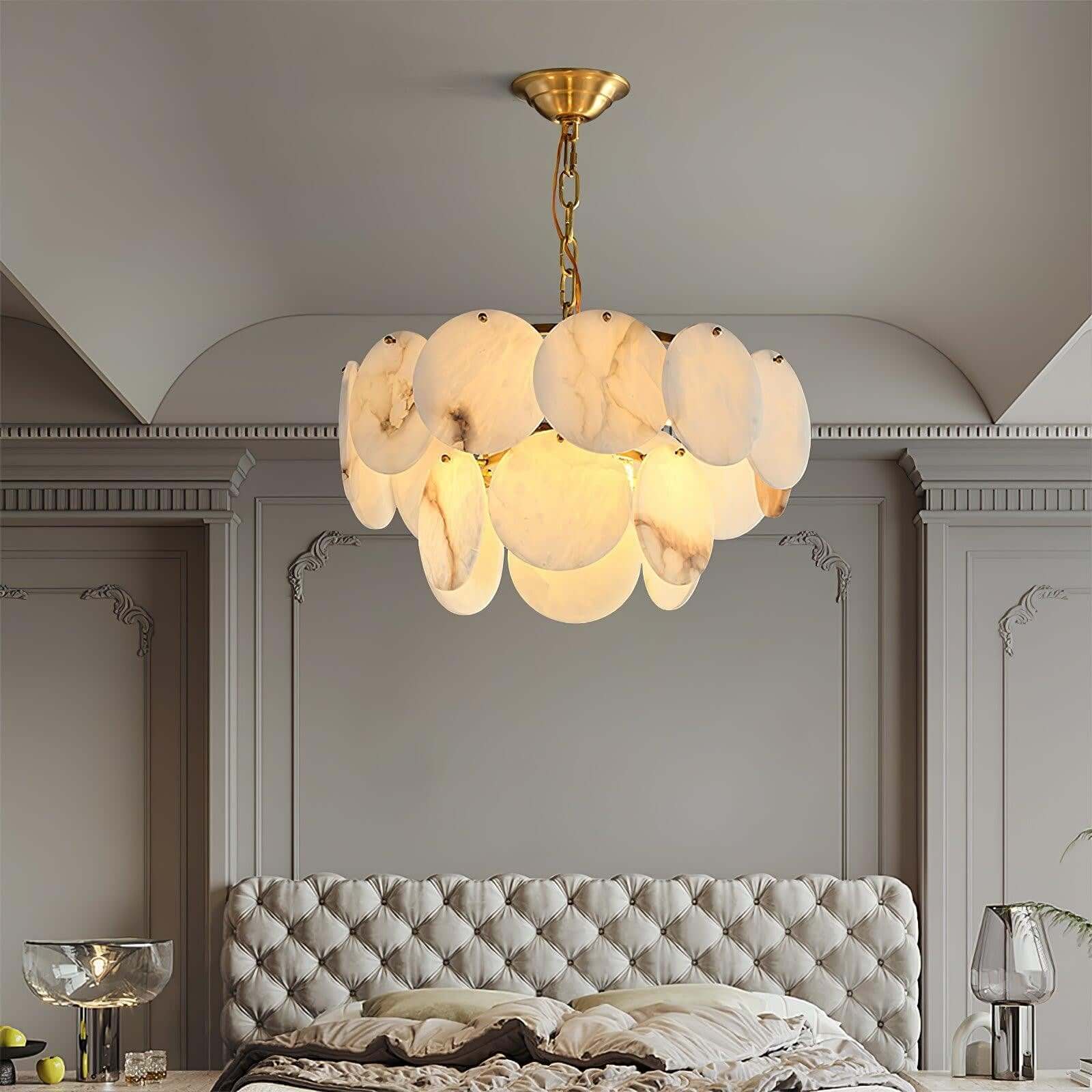 Velimo Alabaster Chandelier – Elegant Circle Chandelier
