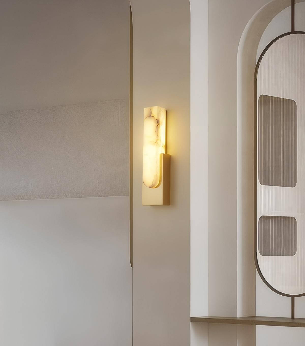 Velin Wall Sconce - Alabaster Wall Sconce for Bedroom