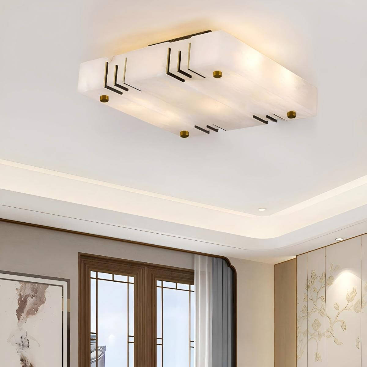Vexilon Brass Ceiling Light Fixtures for Living Room