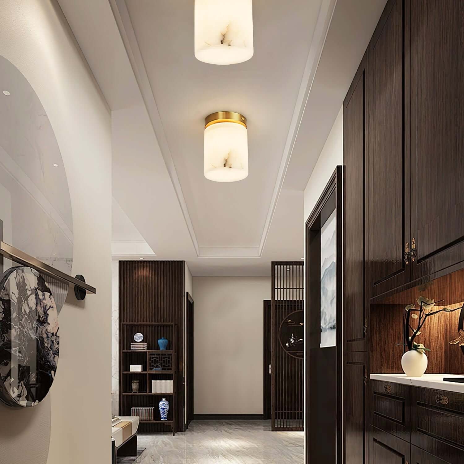 Virex Ceiling Light - Elegant Alabaster Ceiling Light