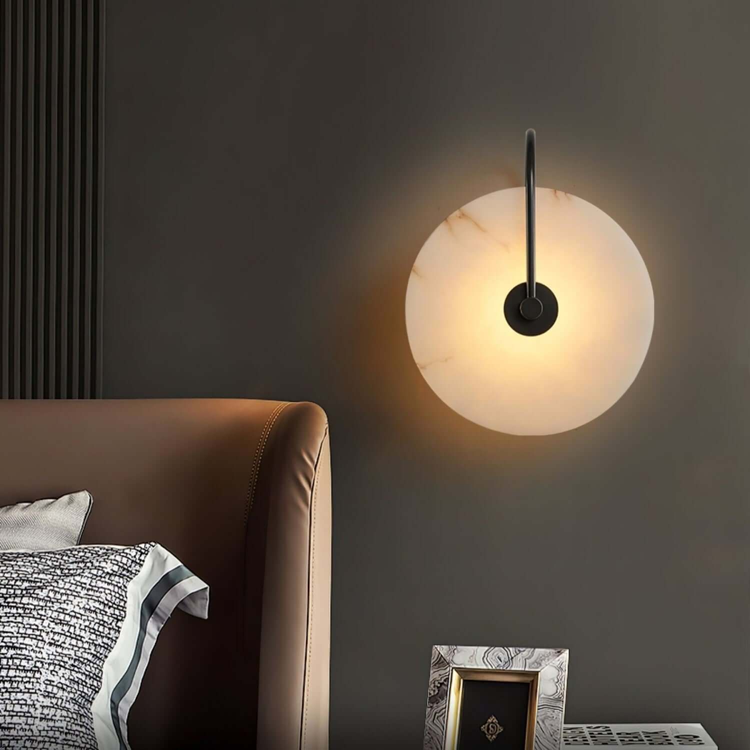 Zayro Wall Sconce – Alabaster Wall Sconce Bedside Lights