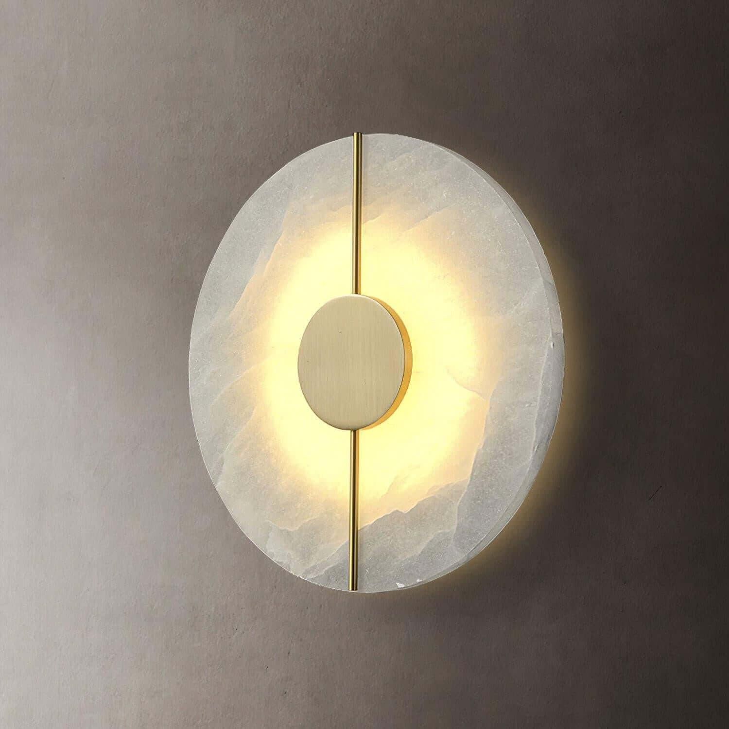 Zaytro Wall Sconce – Alabaster Wall Sconce, Modern Brass Style