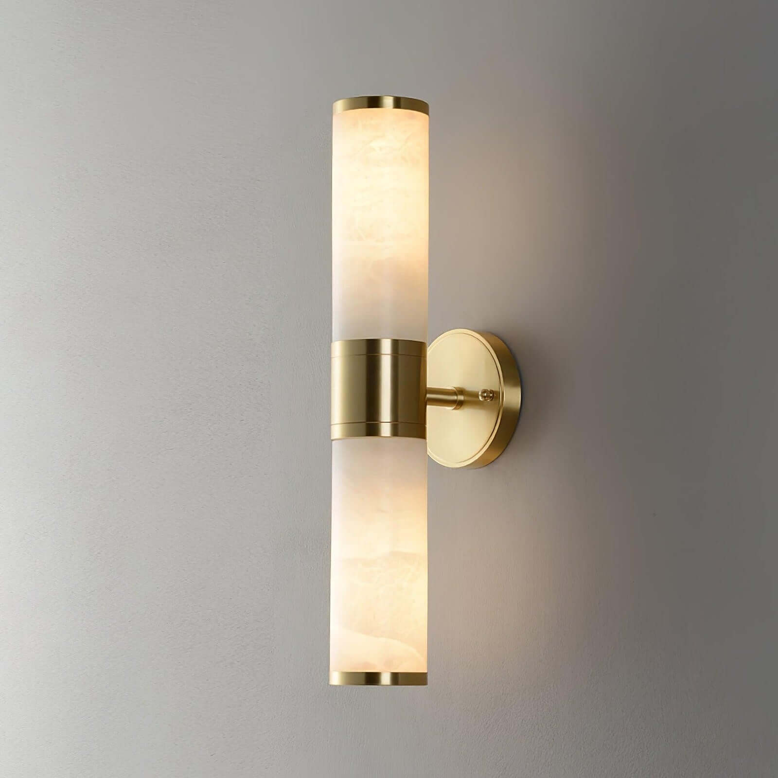 Zylet Wall Sconce – Alabaster Wall Sconce with Brass Finish