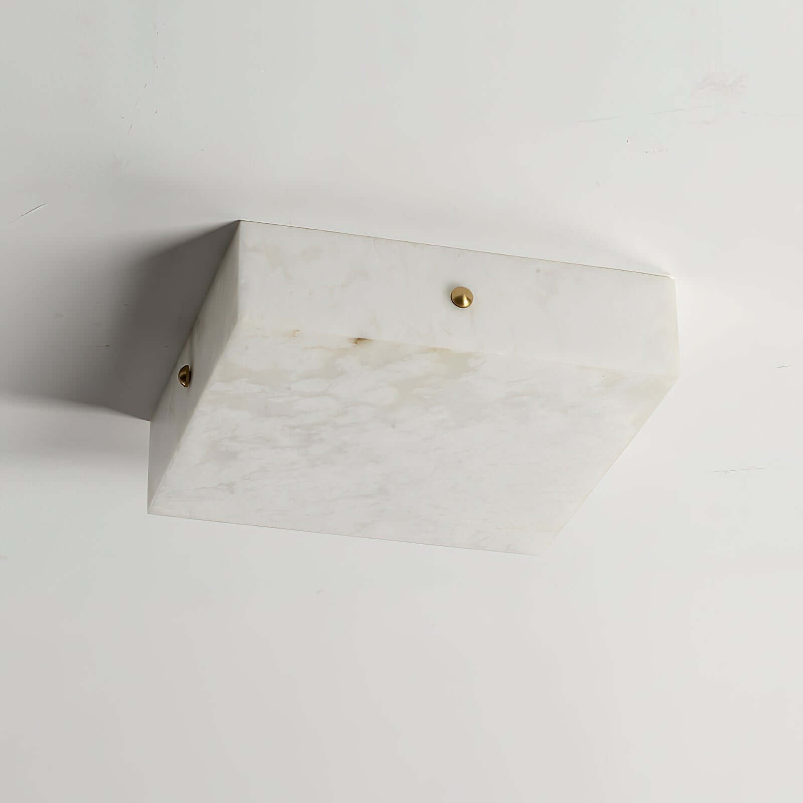 Zymero alabaster flush mount ceiling light, modern square design, ideal for contemporary home décor.