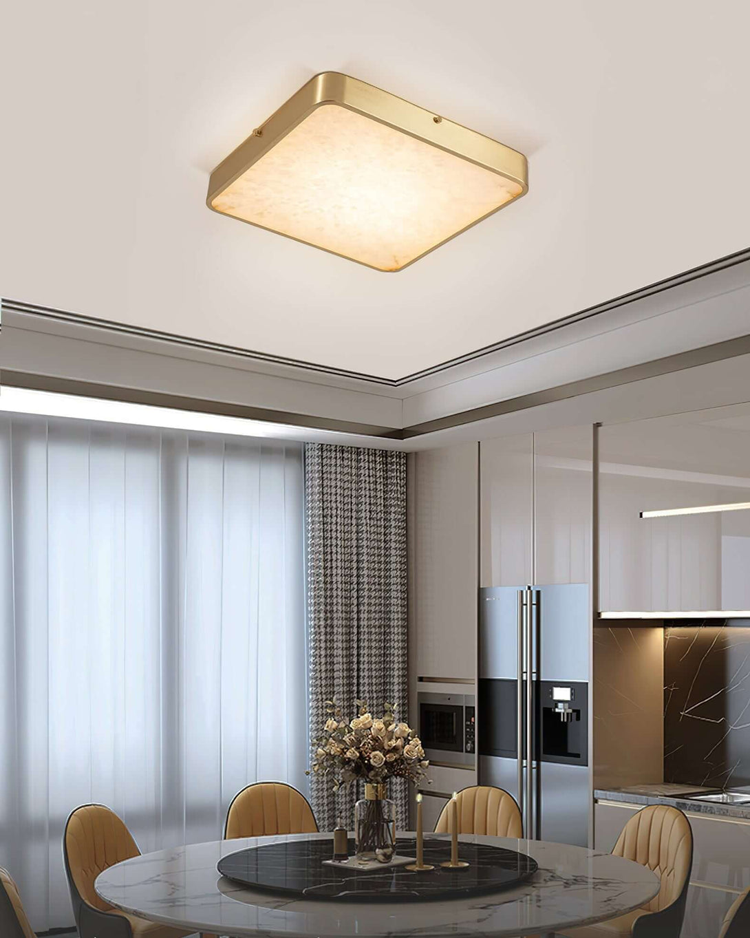 Camiro Ceiling Light – Alabaster Flush MountBedroom ceiling lamp