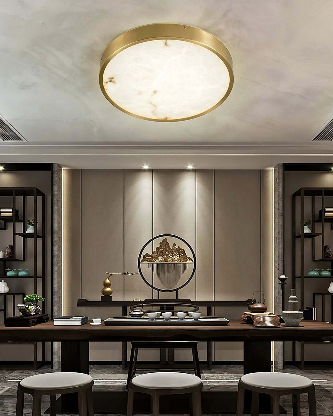 Camiro Ceiling Light – Alabaster Flush MountBedroom ceiling lamp