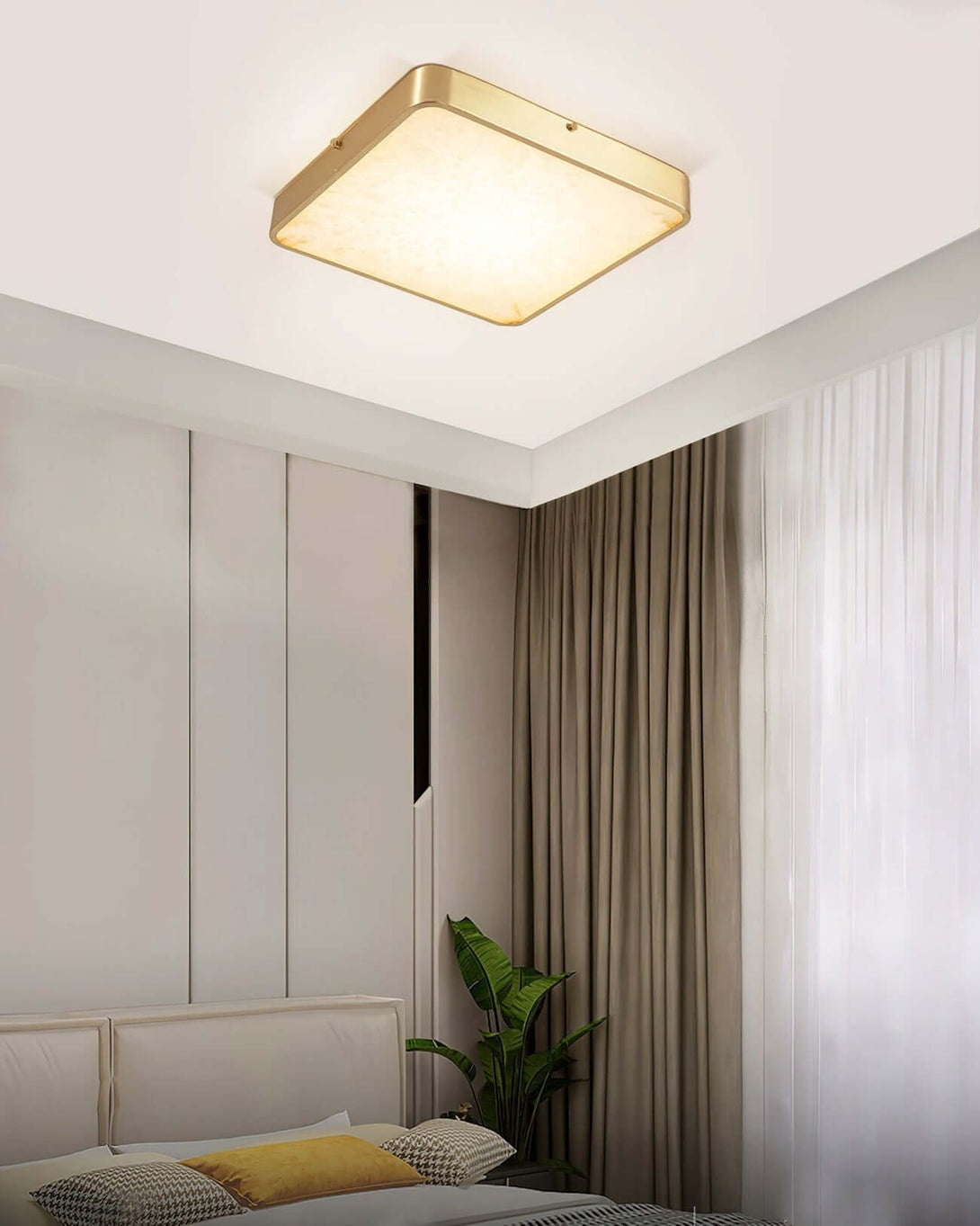 Camiro Ceiling Light – Alabaster Flush MountBedroom ceiling lamp