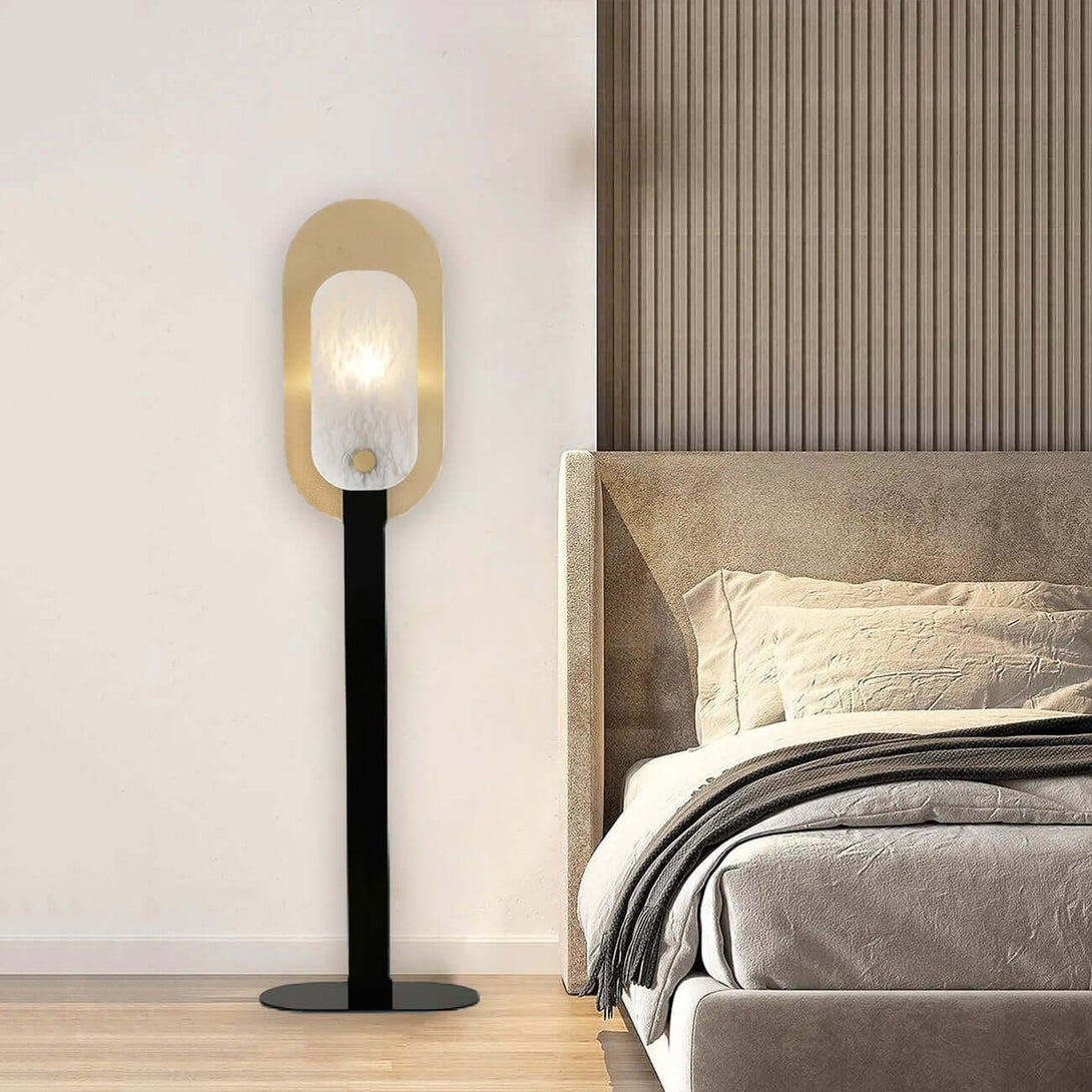 Jivara Floor Lamp - Elegant Alabaster Modern Black Floor Lamp