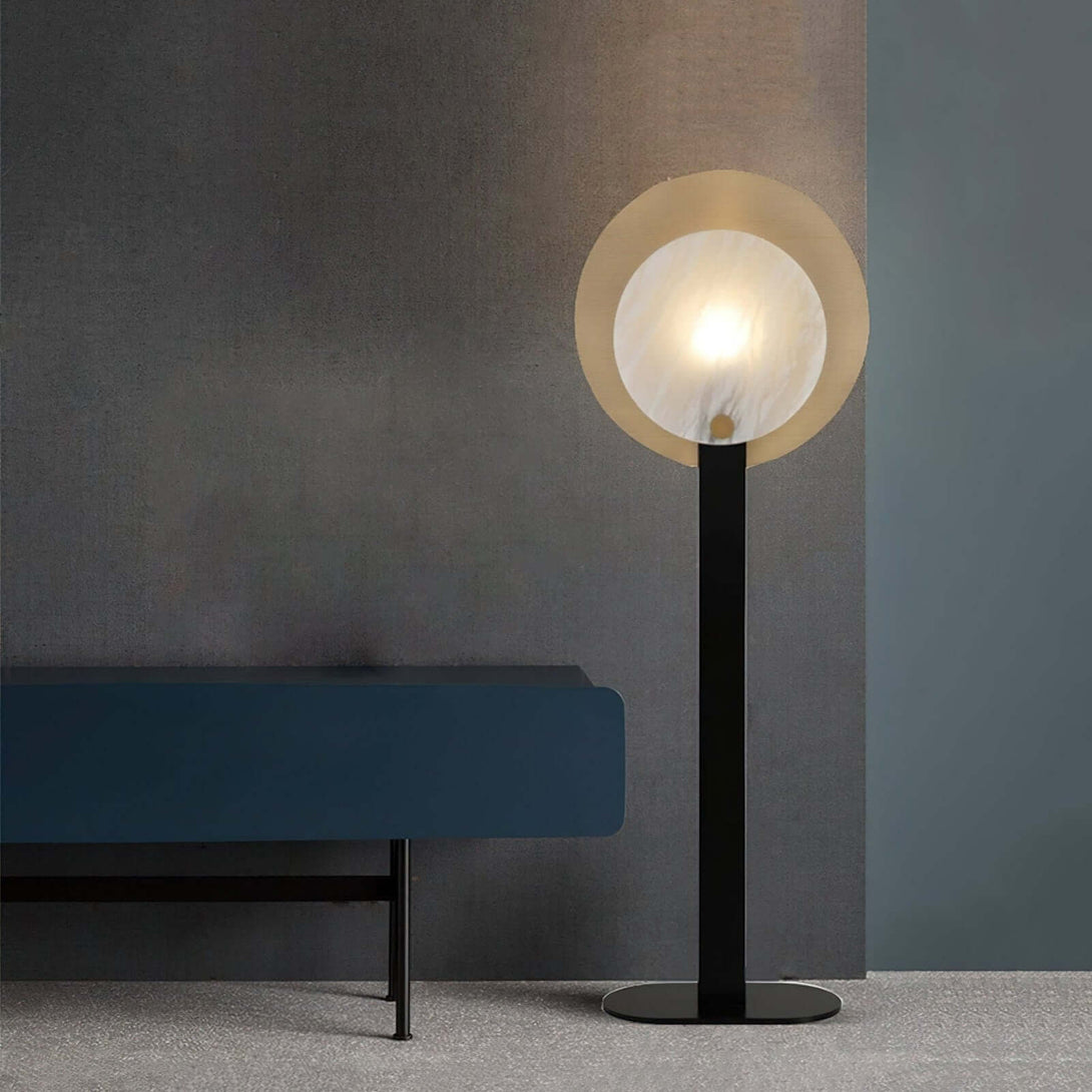 Jivara Floor Lamp - Elegant Alabaster Modern Black Floor Lamp