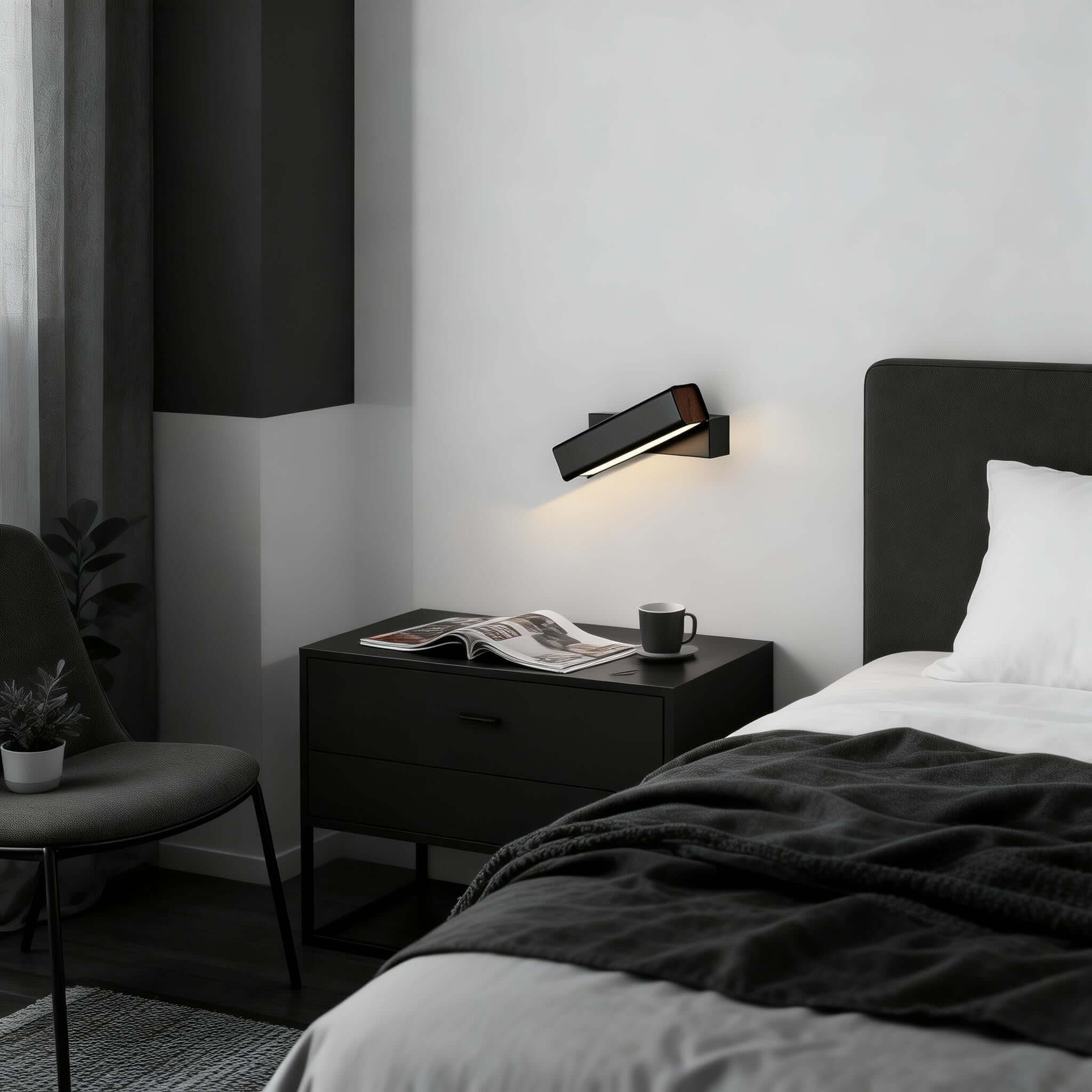 Lunavo Wall Lamp – Black Sconces Adjustable Wall Sconces | Rossolighting