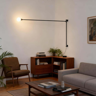 Lunexor Wall Lamp – Linear Black Wall Sconce with Long Reach | Rossolighting