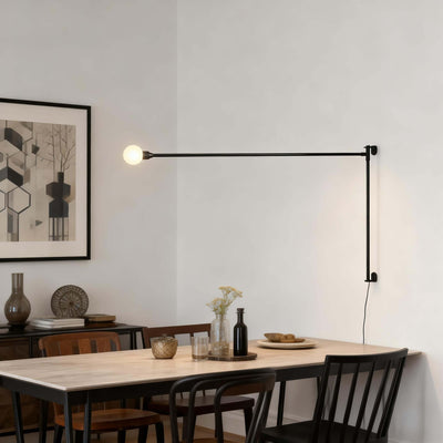 Lunexor Wall Lamp – Linear Black Wall Sconce with Long Reach | Rossolighting