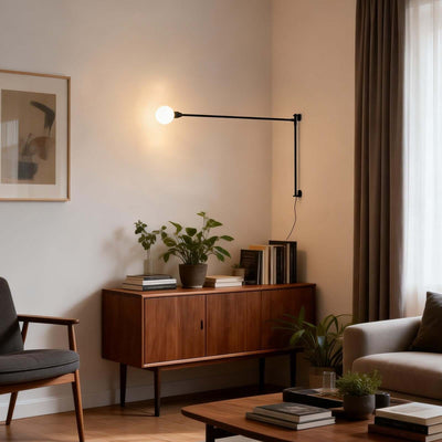 Lunexor Wall Lamp – Linear Black Wall Sconce with Long Reach | Rossolighting