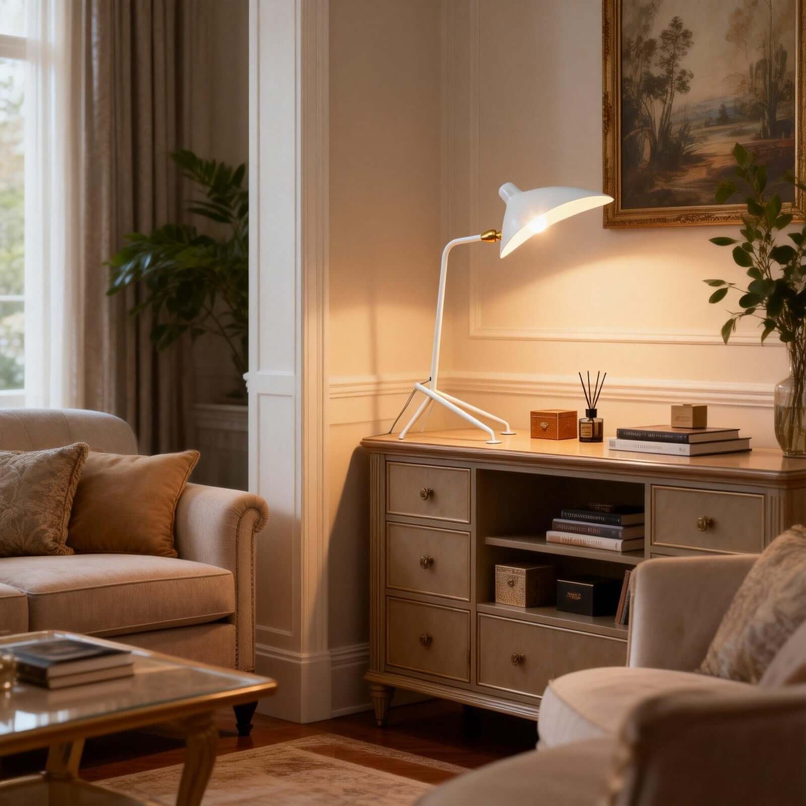 Lunira Table Lamp – Minimal Tripod Table Lamp for Office & Living Room | Rossolighting
